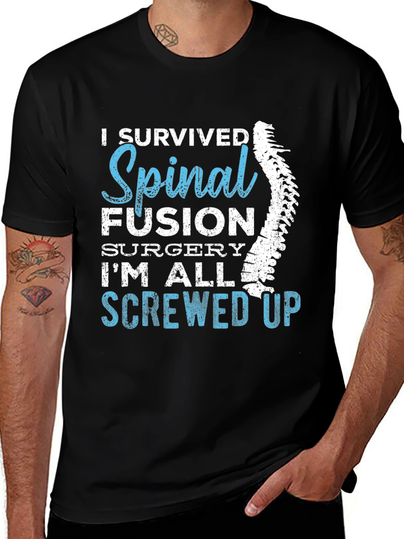 Variant 19 of I Survived Spinal Fusion T-Shirt Funny Recovery Gift Tee