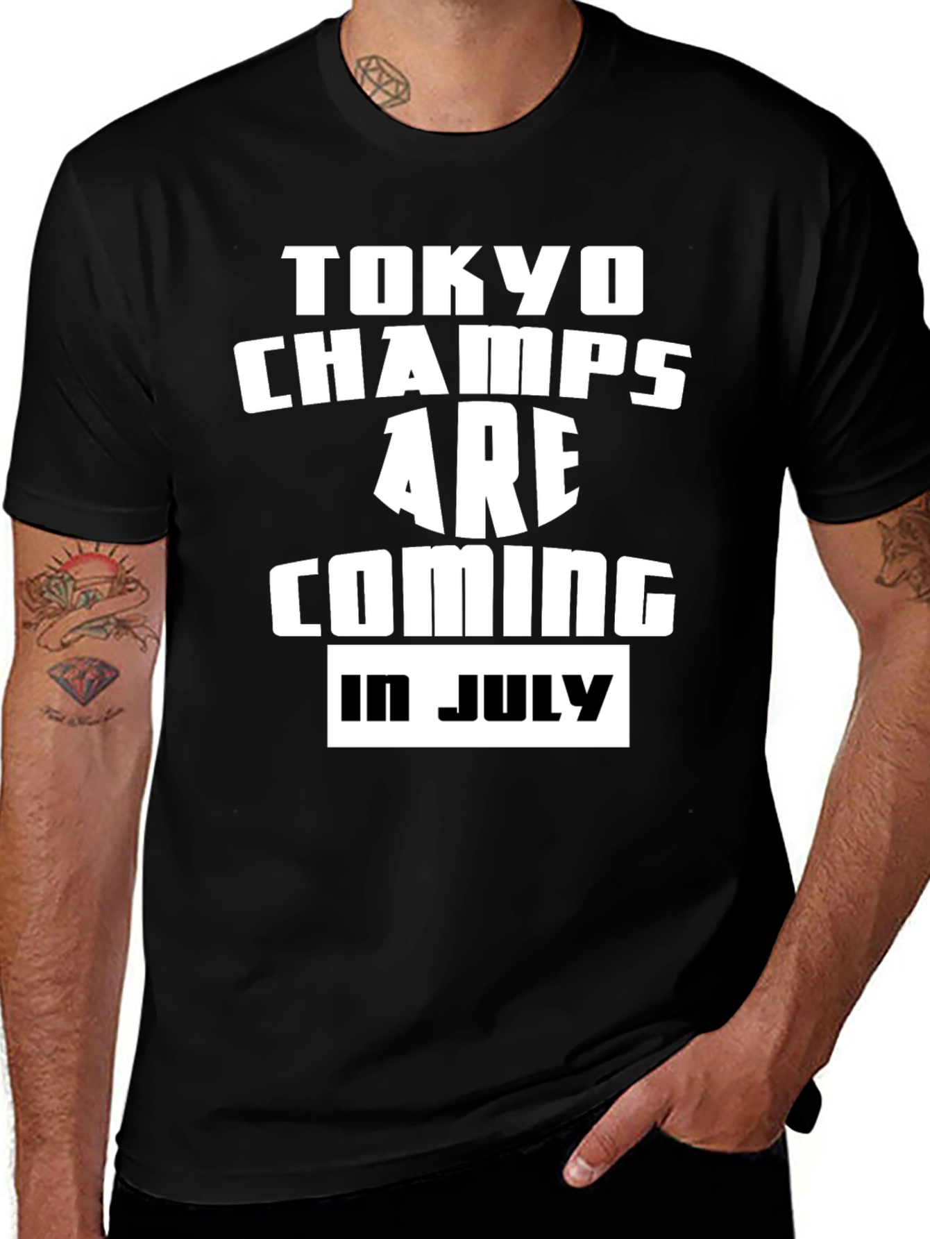 Variant 13 of Tokyo Champs Coming in July Black T-Shirt