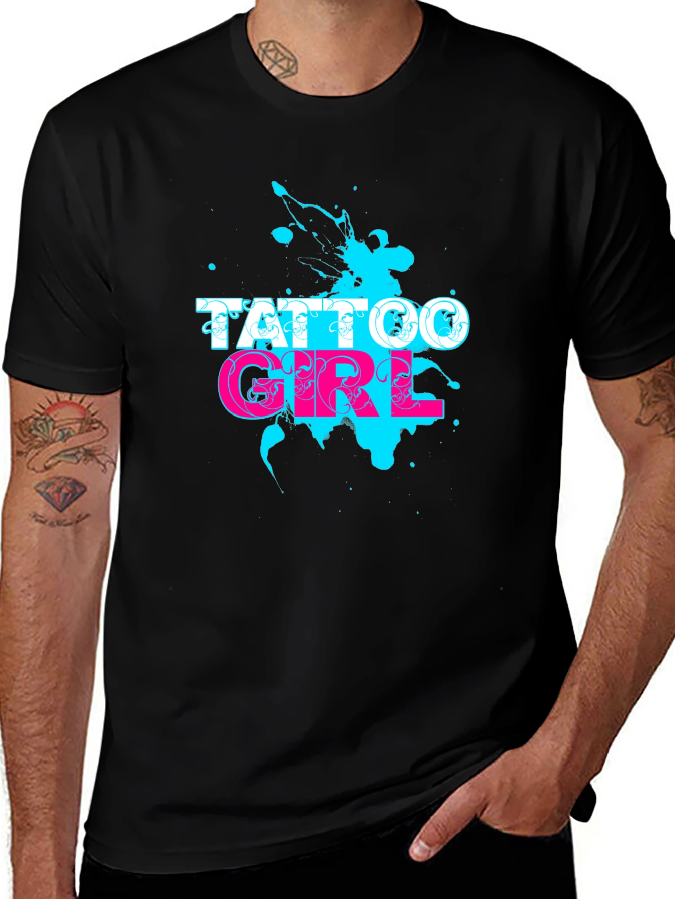 Tattoo Girl Black T-Shirt - Cool & Edgy Graphic Tee