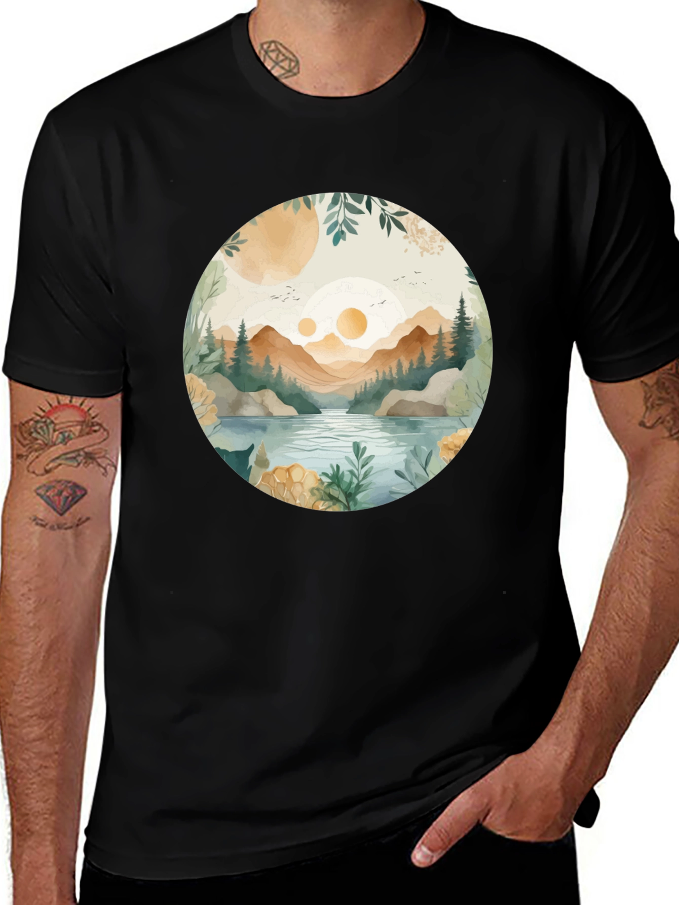 Variant 25 of Nature Vista Graphic Tee - Casual Comfort