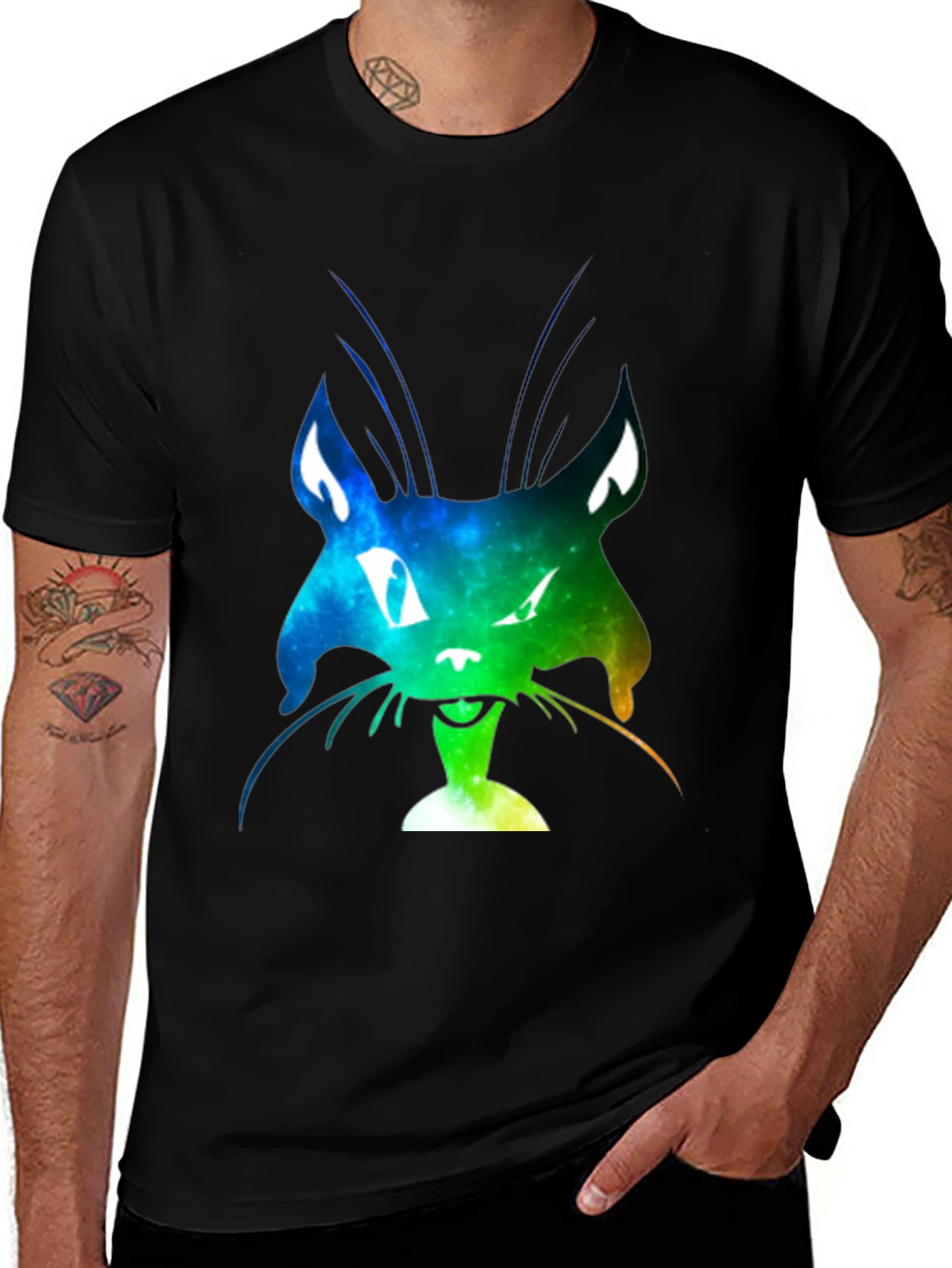 Variant 20 of Galaxy Cat Graphic T-Shirt - Unique Design
