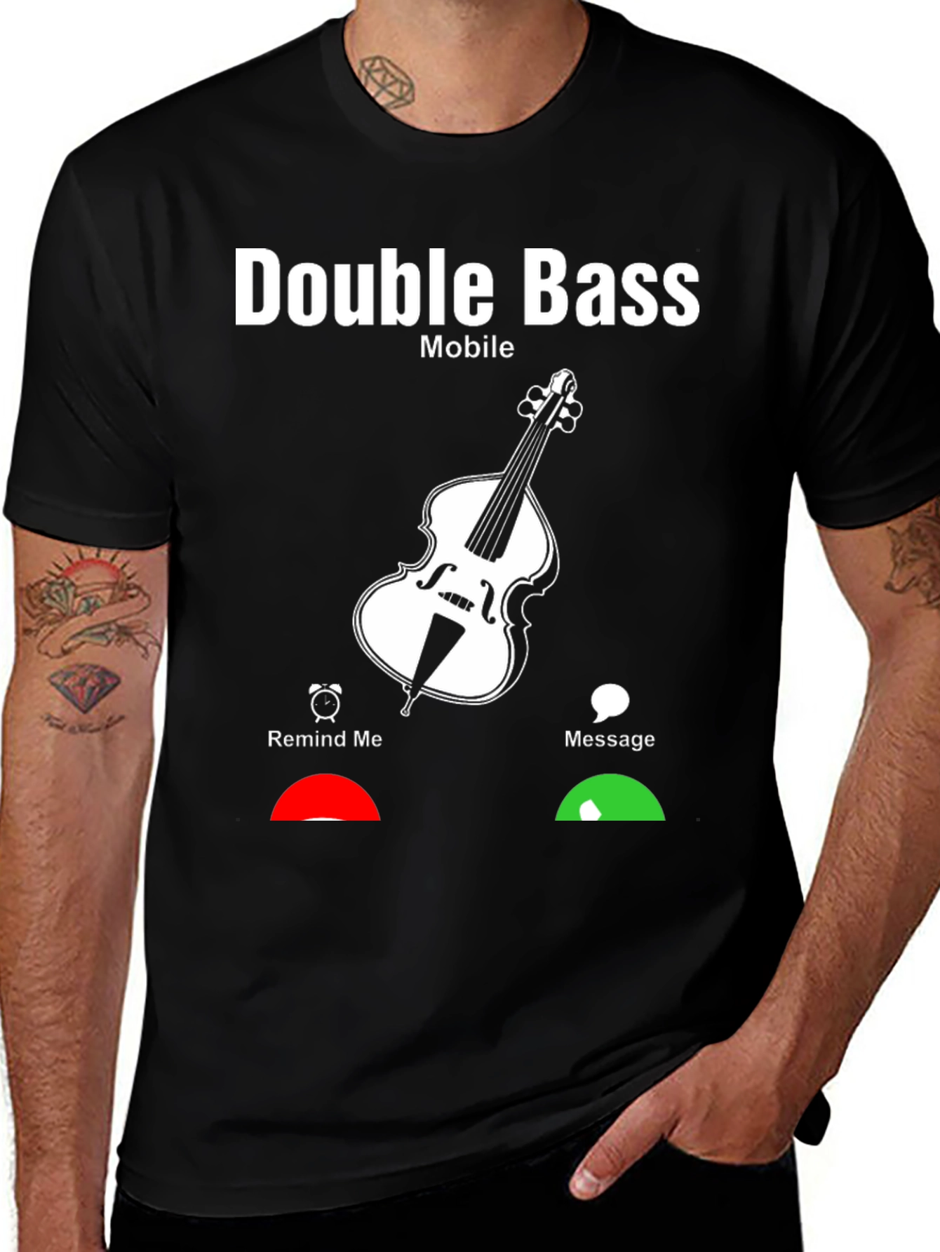Variant 3 of Double Bass Mobile T-Shirt - Music Lover Tee