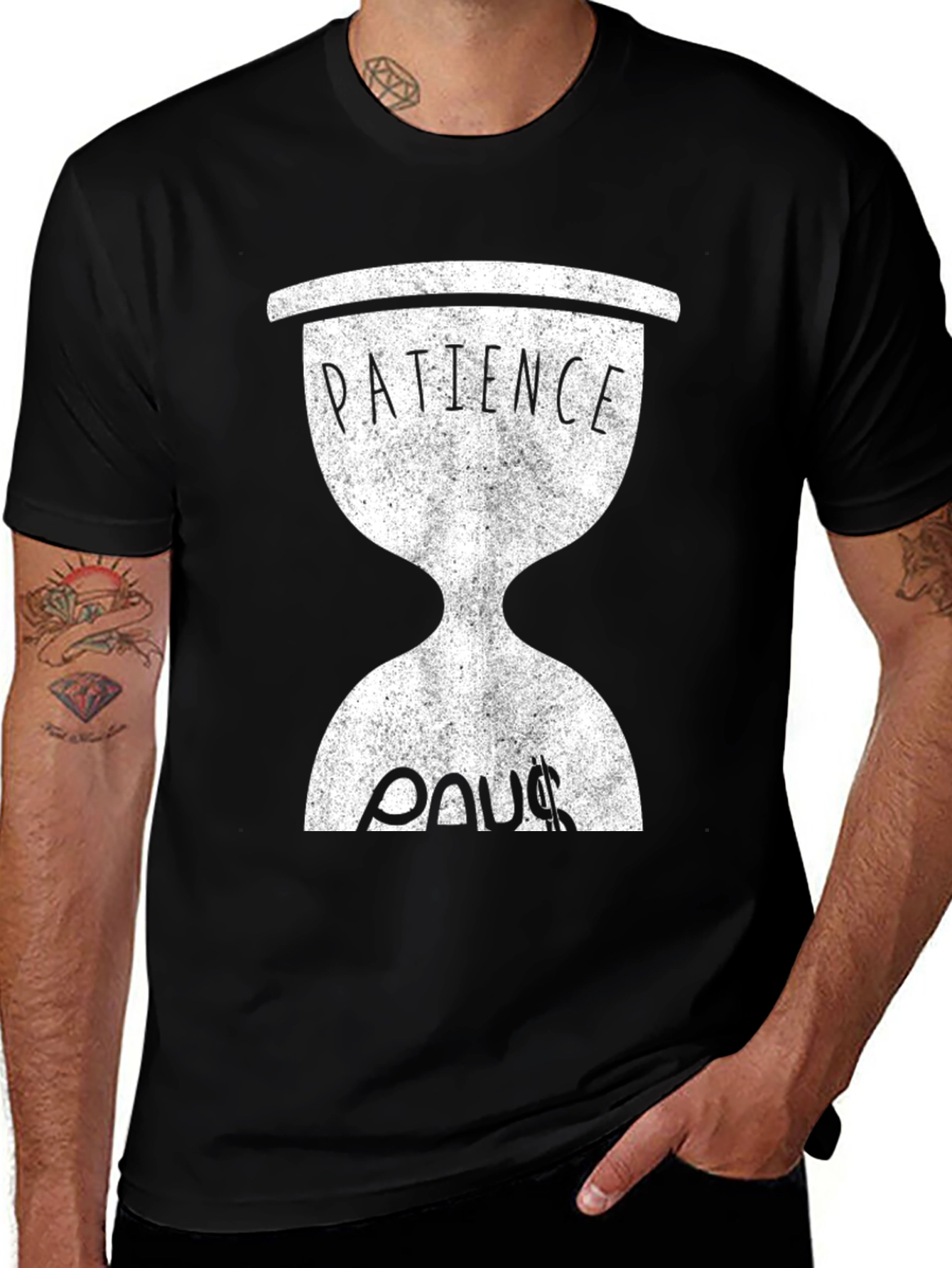 Variant 30 of Patience Pays Men's Black Graphic T-Shirt