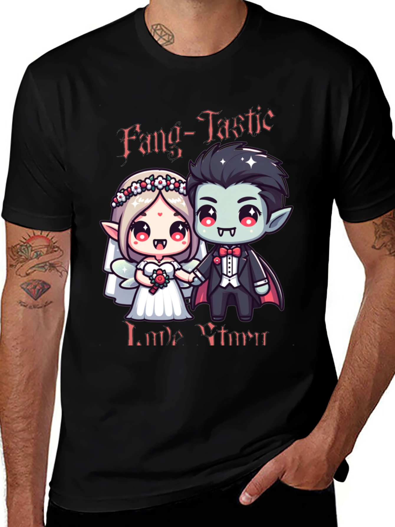 Variant 19 of Fang-Tastic Vampire Couple Graphic Tee
