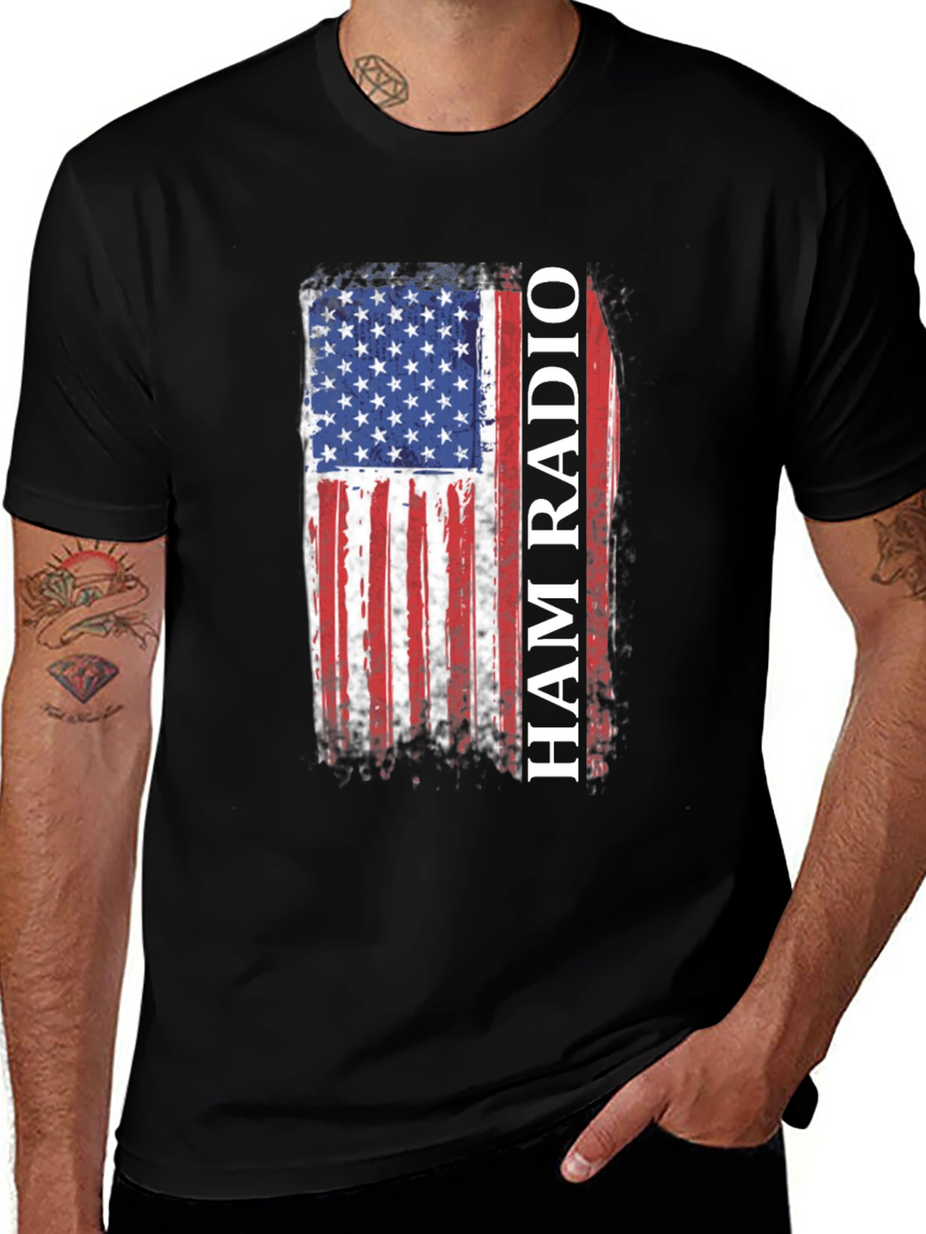 Ham Radio American Flag T-Shirt