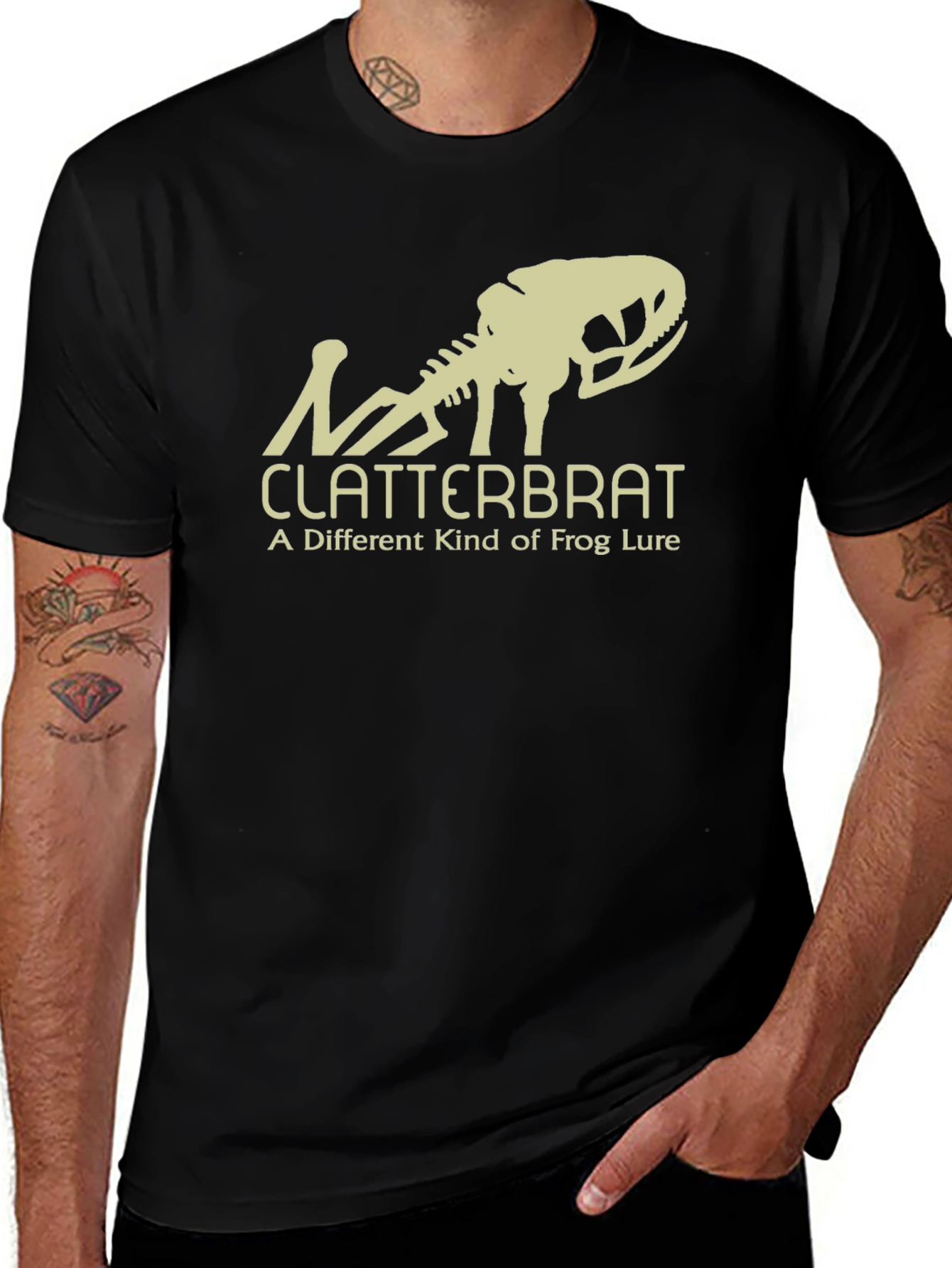 Variant 6 of Clatterbrat Frog Lure Black T-Shirt