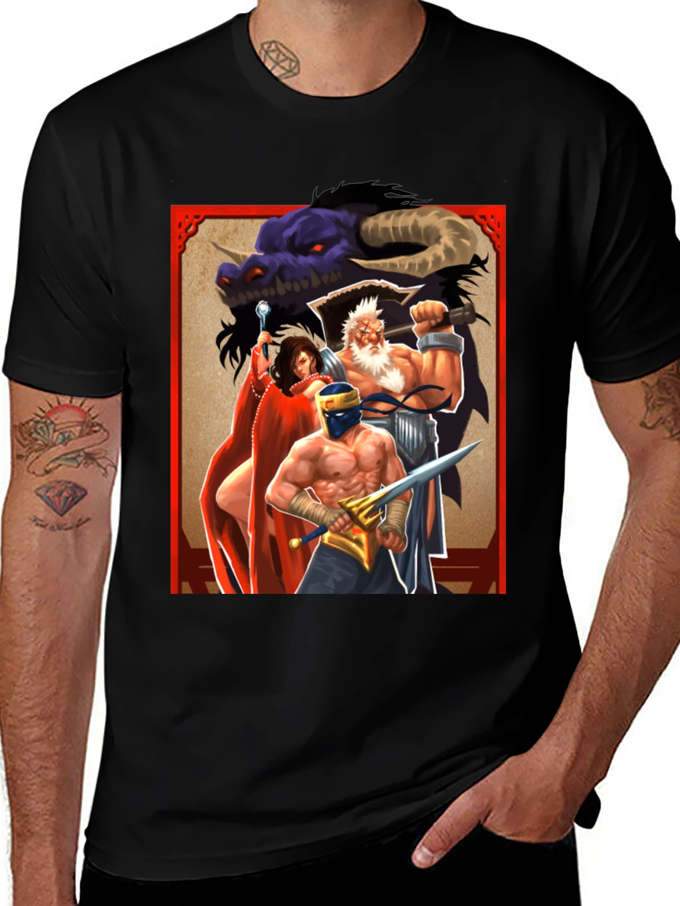 Variant 6 of Fantasy Art Graphic Tee - Black Unisex T-Shirt
