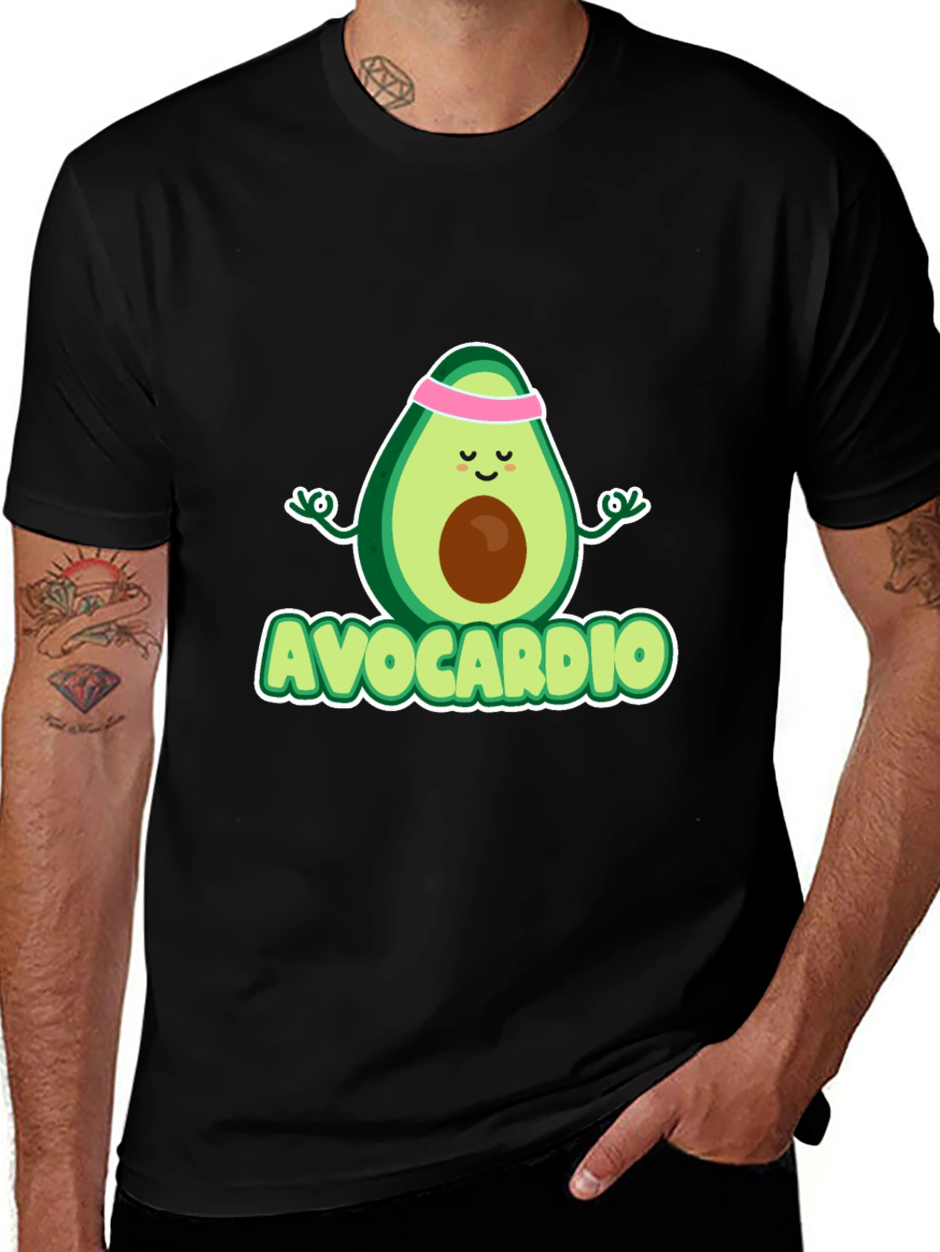 Variant 18 of Avocardio Black T-Shirt - Funny Avocado Gym Workout Tee