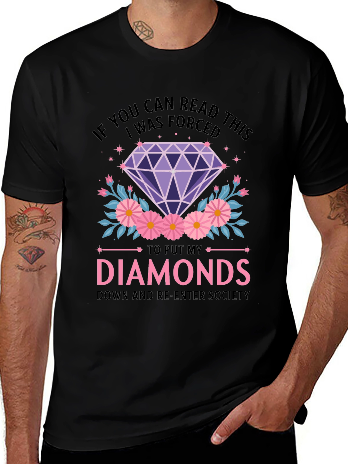 Variant 24 of Diamond Graphic Tee - Forced to Re-Enter Society
