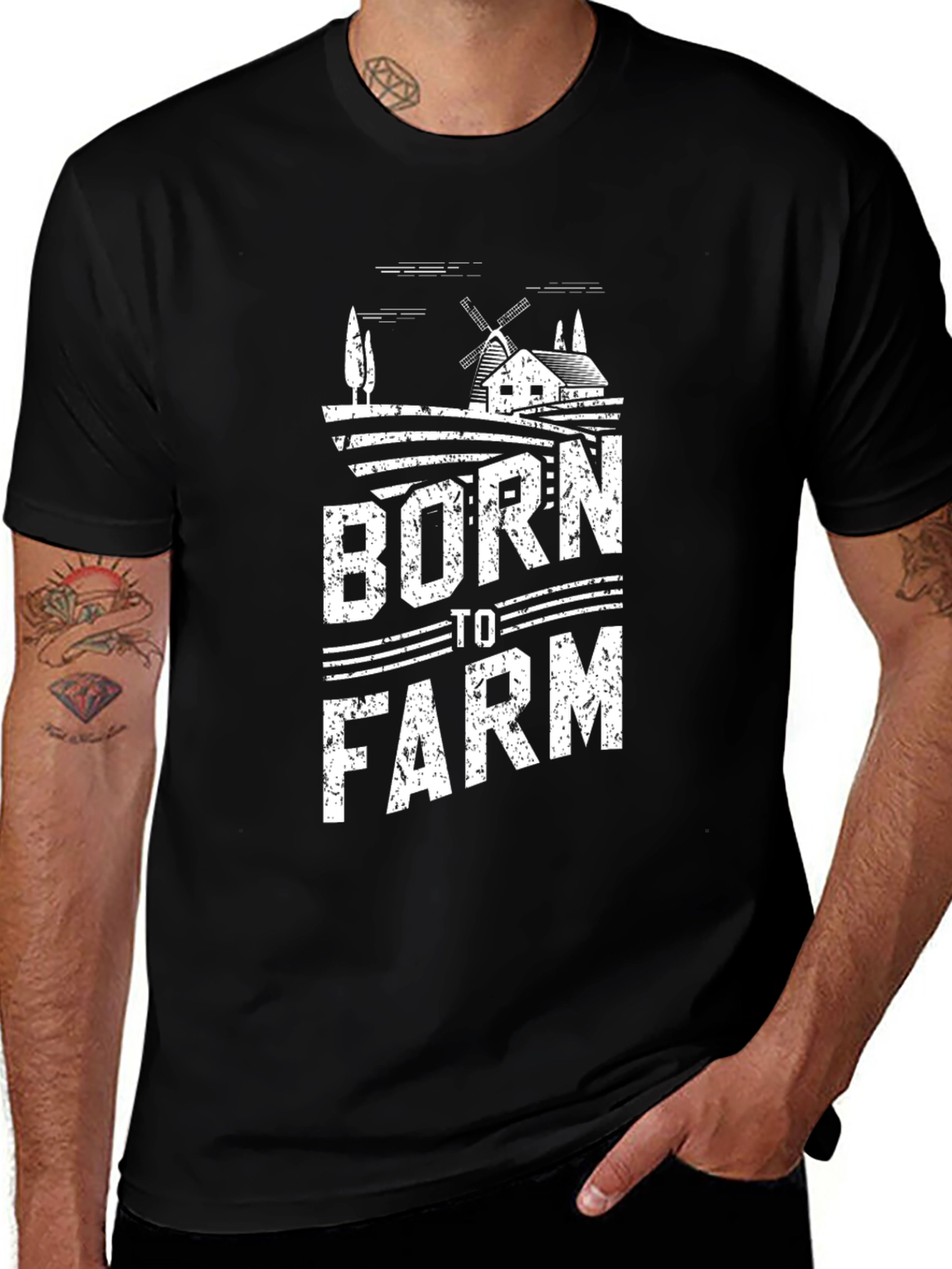 Born to Farm Graphic Tee - Black Cotton T-Shirt