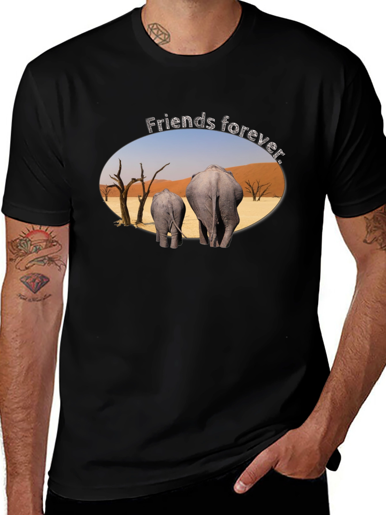 Friends Forever Elephant Graphic T-Shirt