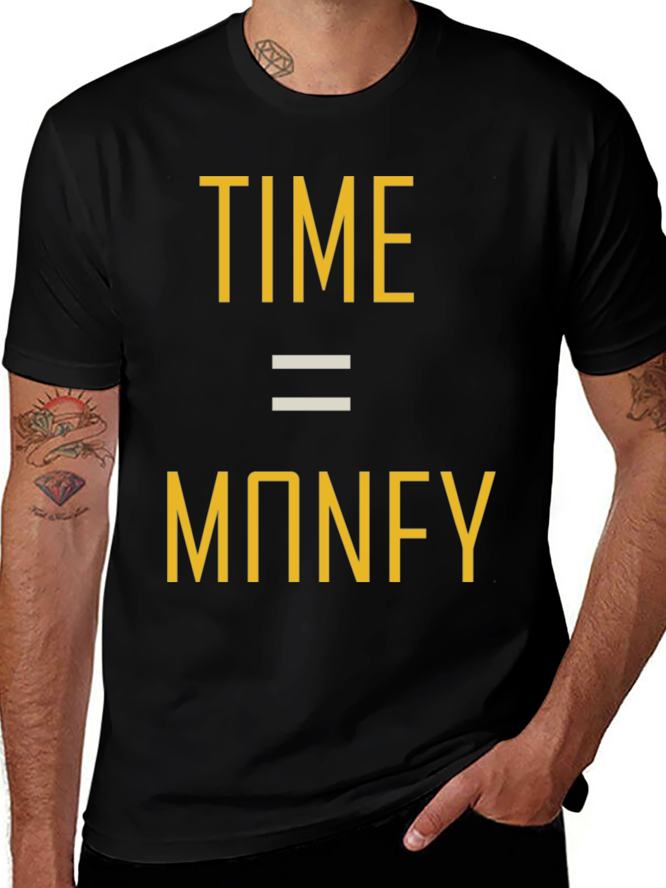 Variant 5 of Time is Money Graphic Tee - Black Unisex T-Shirt