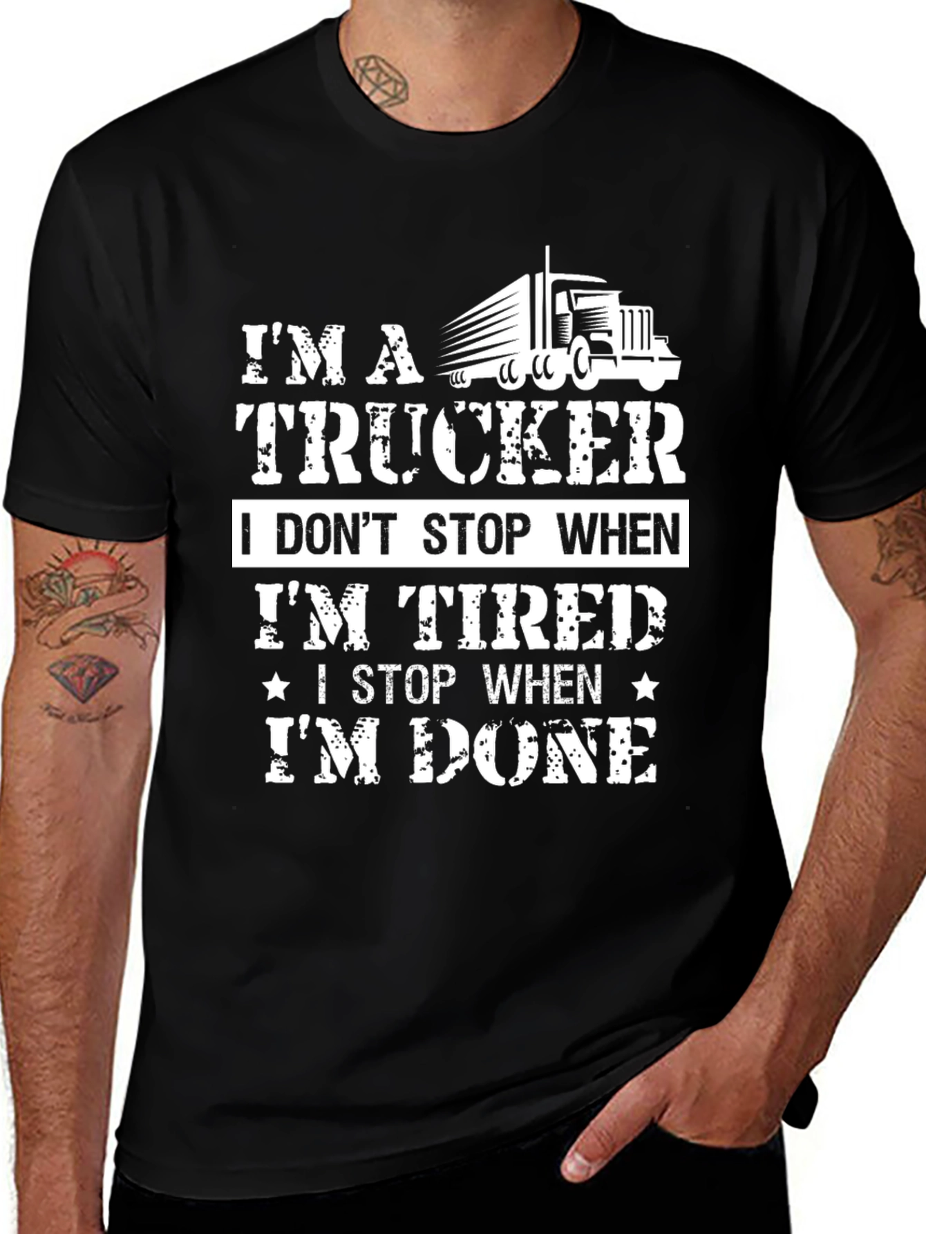 Variant 28 of I'm a Trucker T-Shirt - Funny Truck Driver Tee