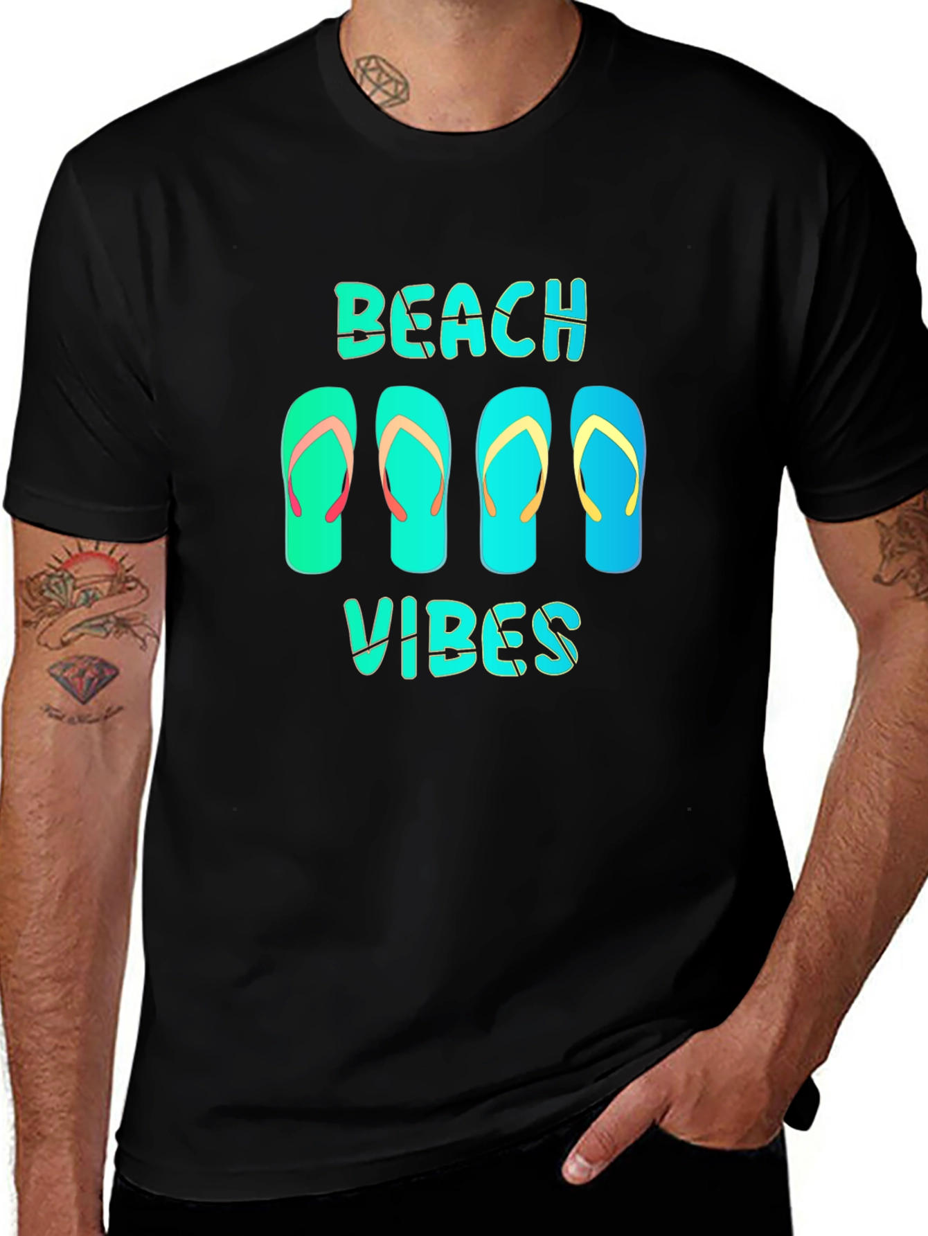 Variant 27 of Beach Vibes Flip Flop Graphic T-Shirt