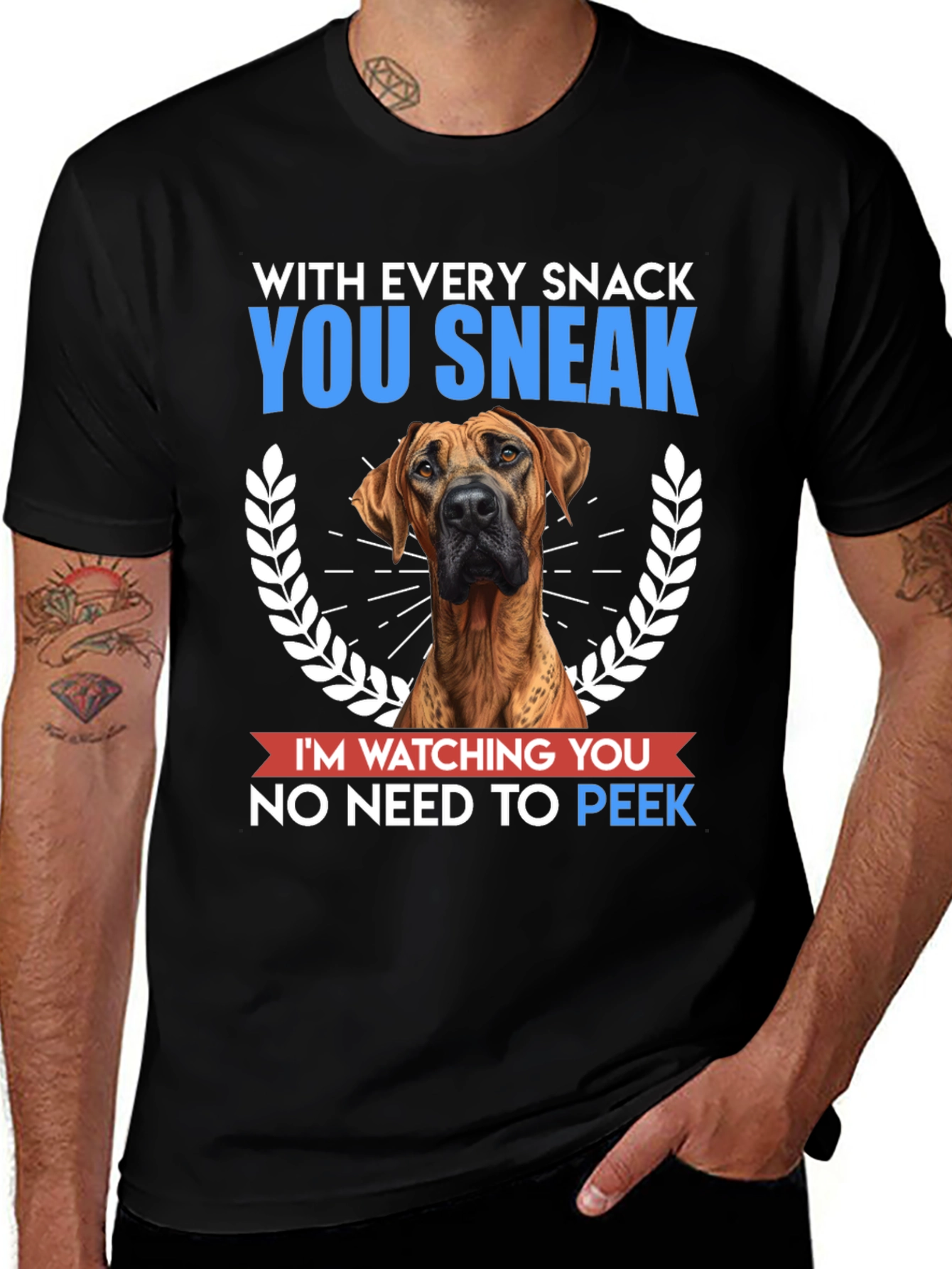 Variant 17 of Dog Snack Watcher Graphic T-Shirt - Funny Pet Lover Tee