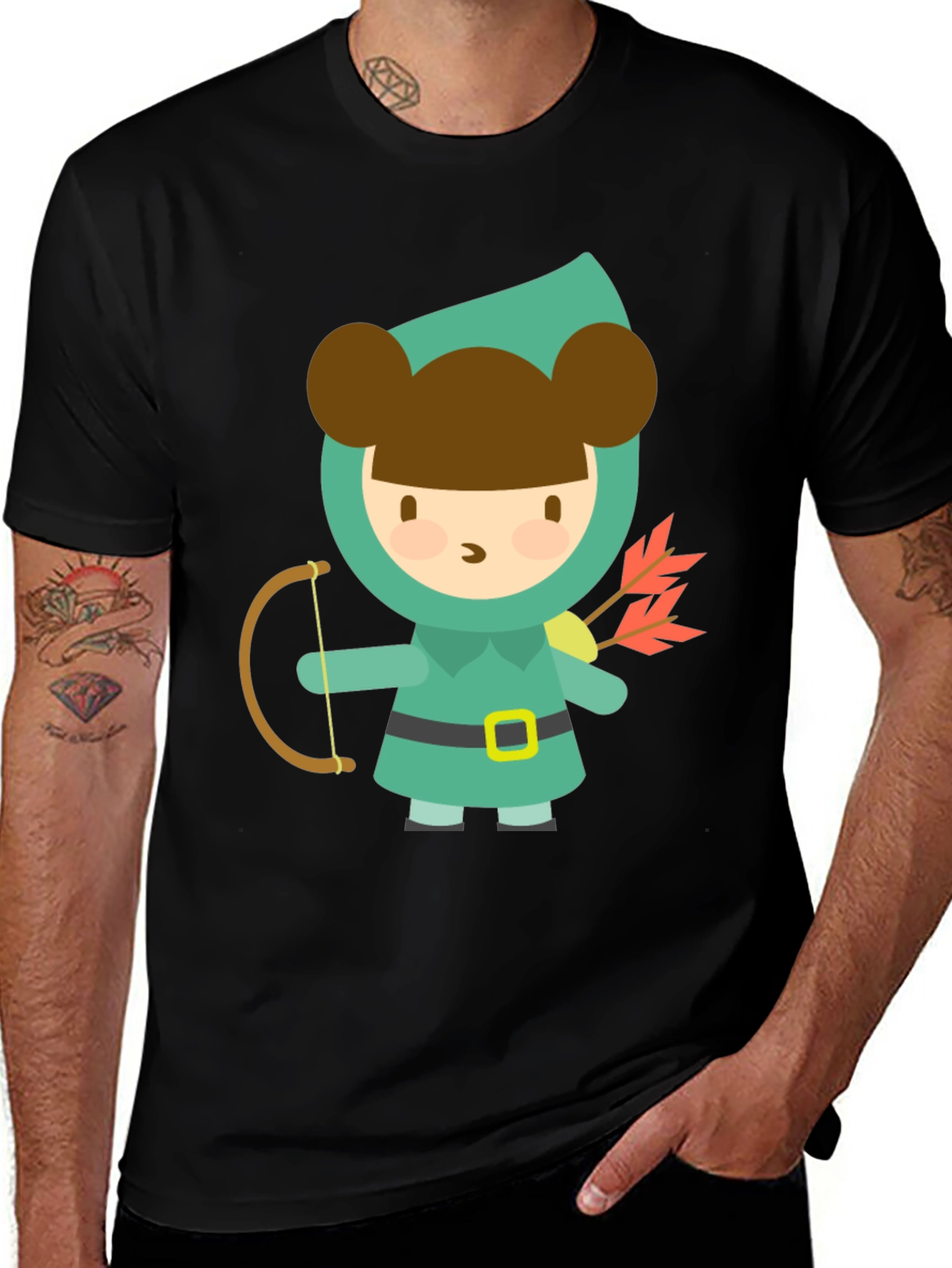 Variant 16 of Cartoon Robin Hood Graphic Tee - Unisex