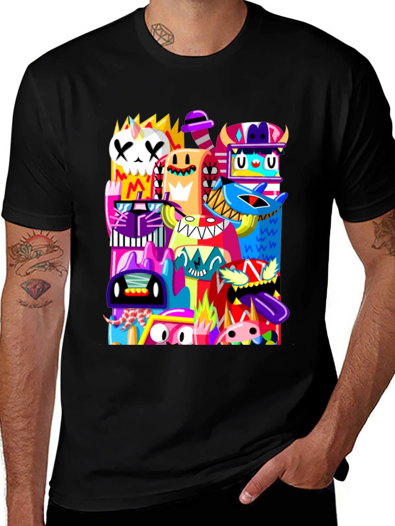 Variant 26 of Colorful Monster Graphic Tee - Unique Design