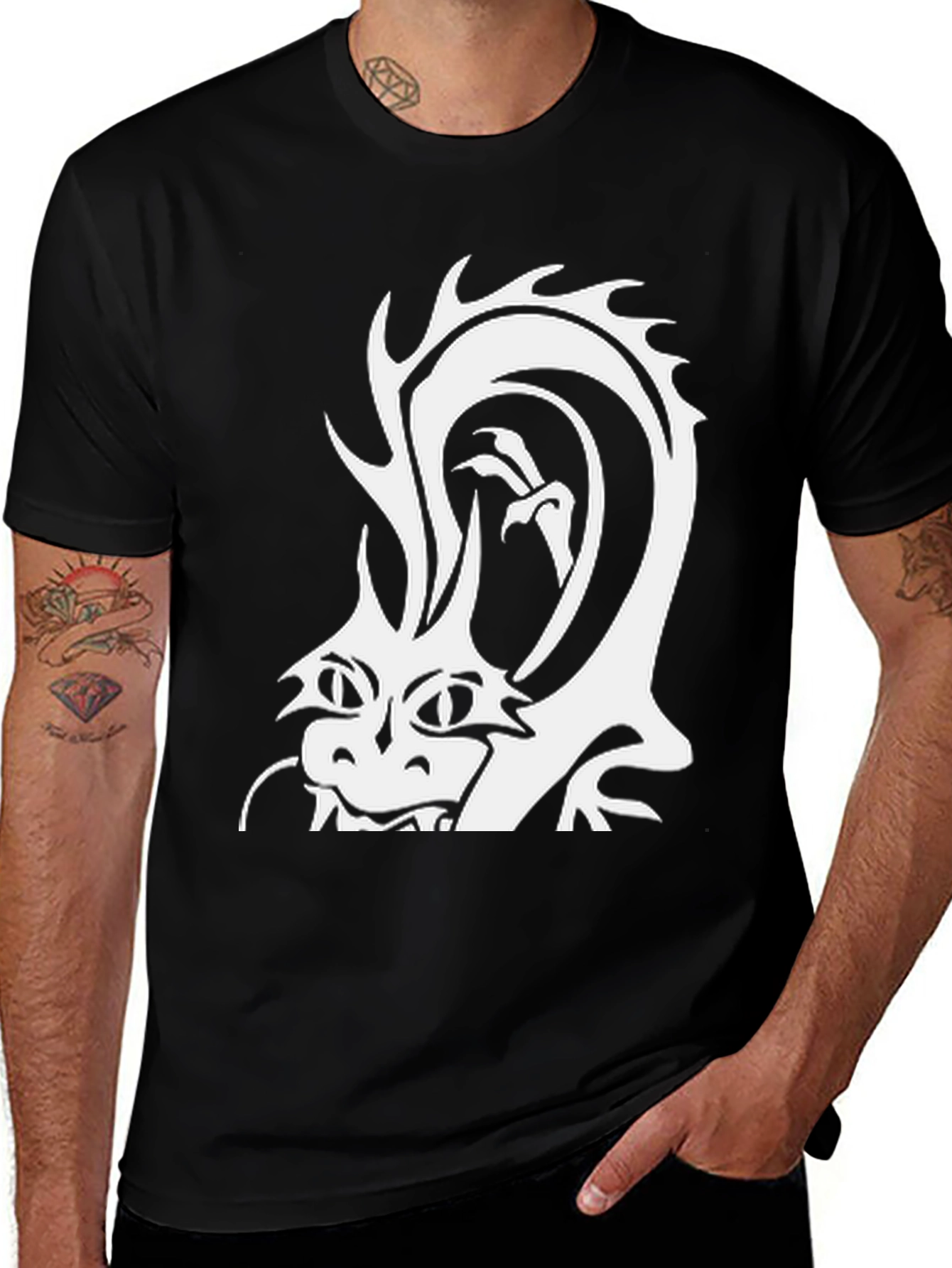 Variant 11 of Dragon Graphic Black T-Shirt