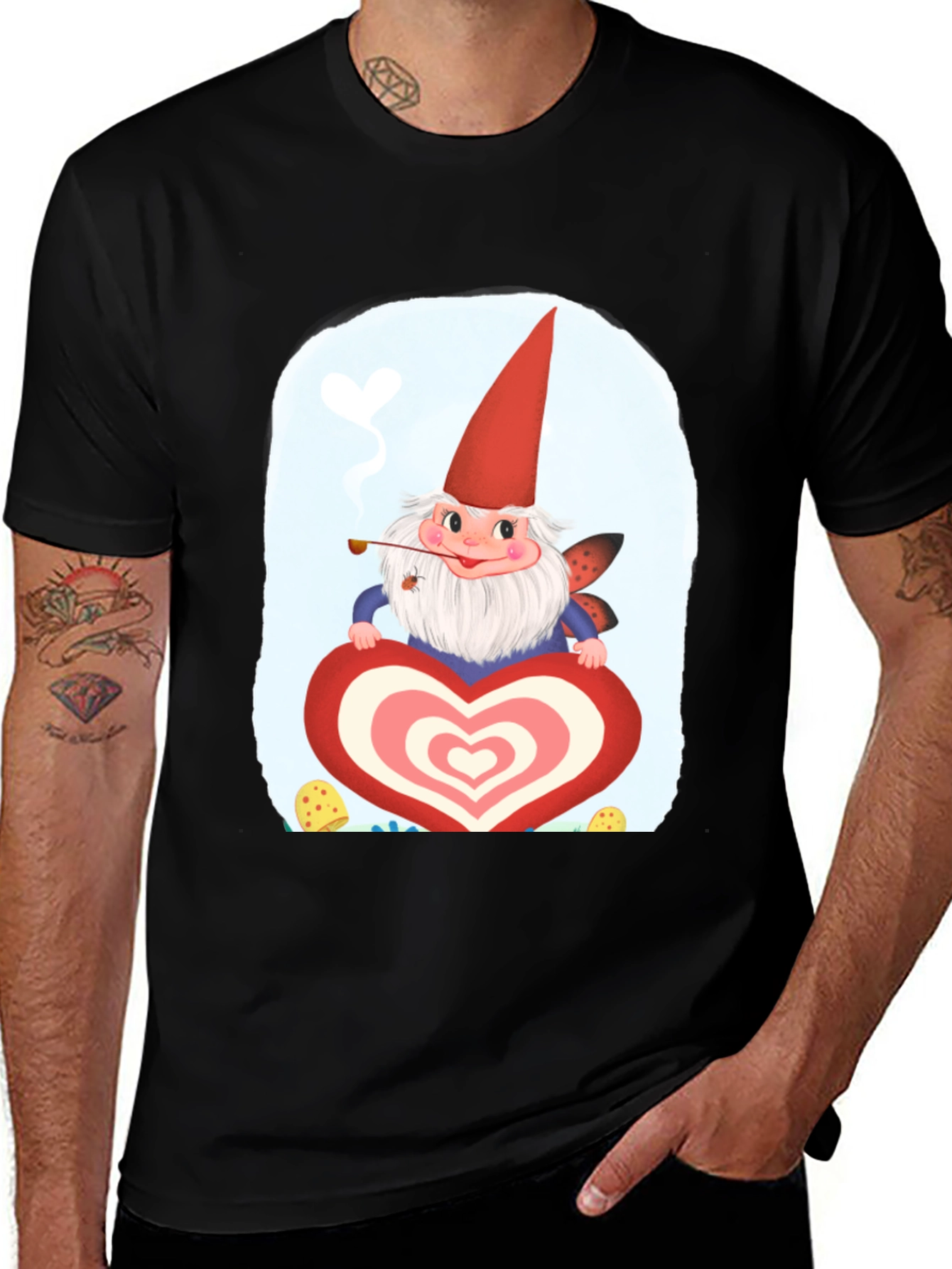 Variant 24 of Whimsical Gnome Heart T-Shirt