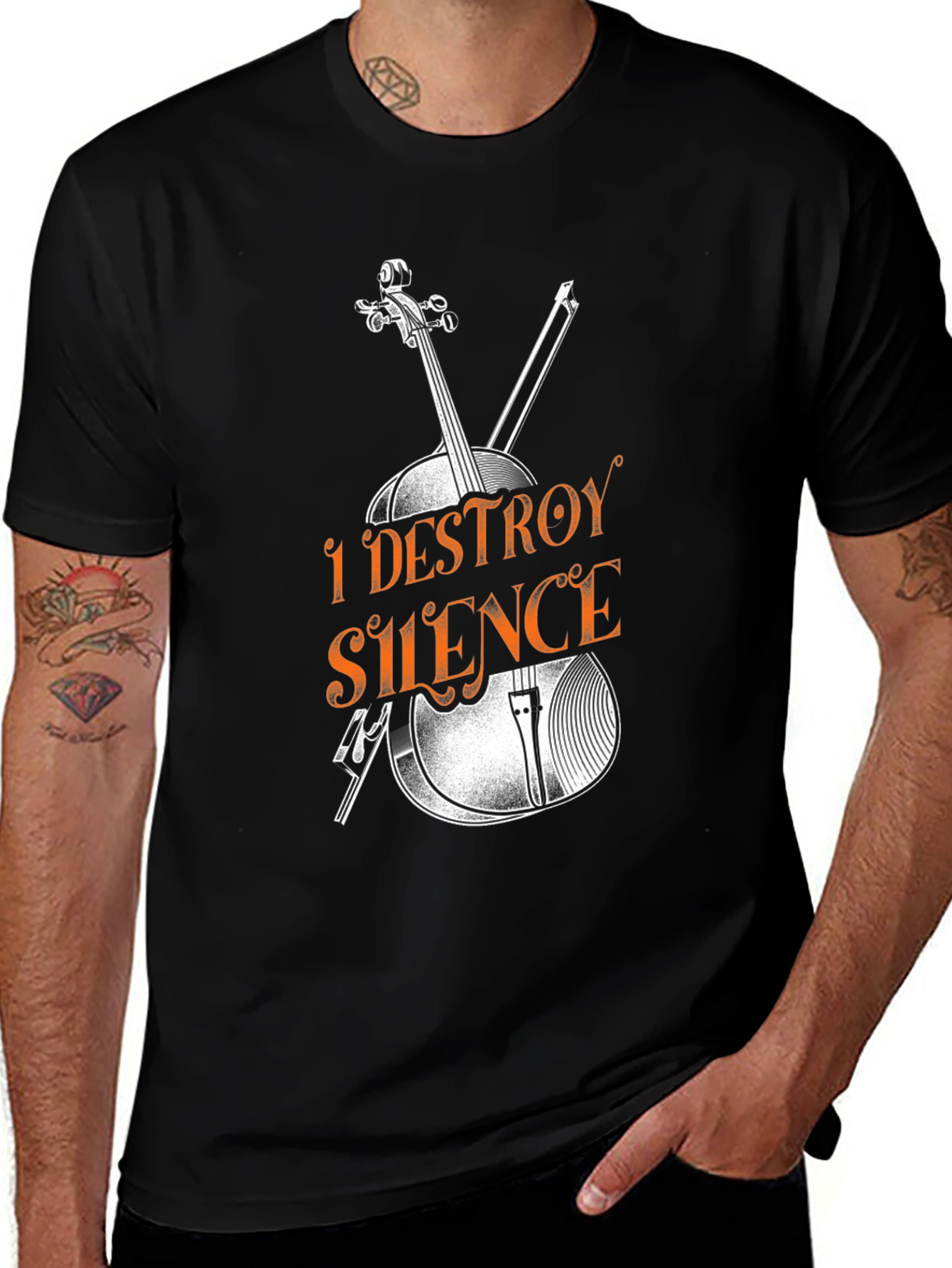 Variant 4 of I Destroy Silence Graphic Tee - Musician T-Shirt