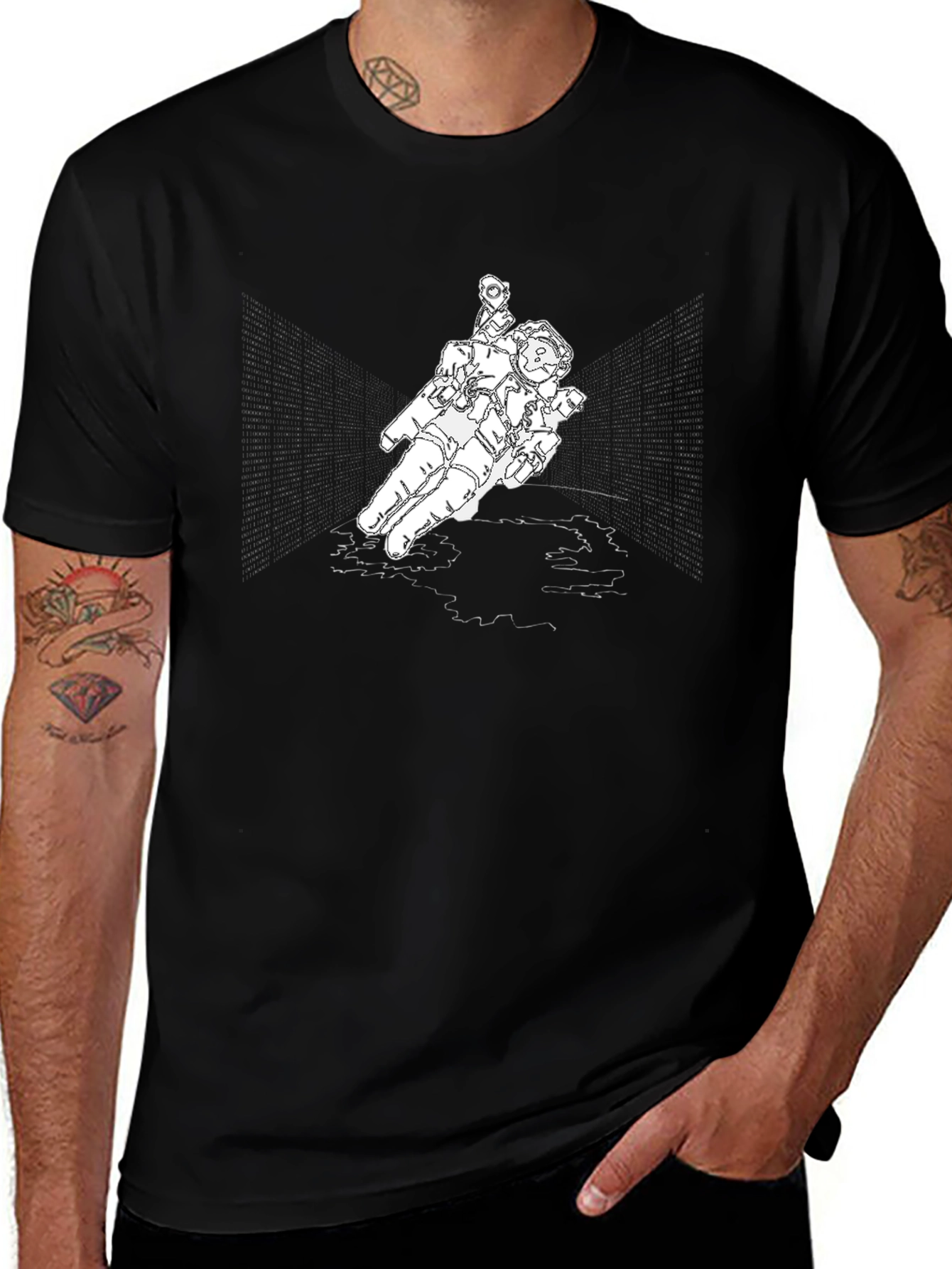 Variant 14 of Astronaut Graphic Tee - Black Unisex Shirt