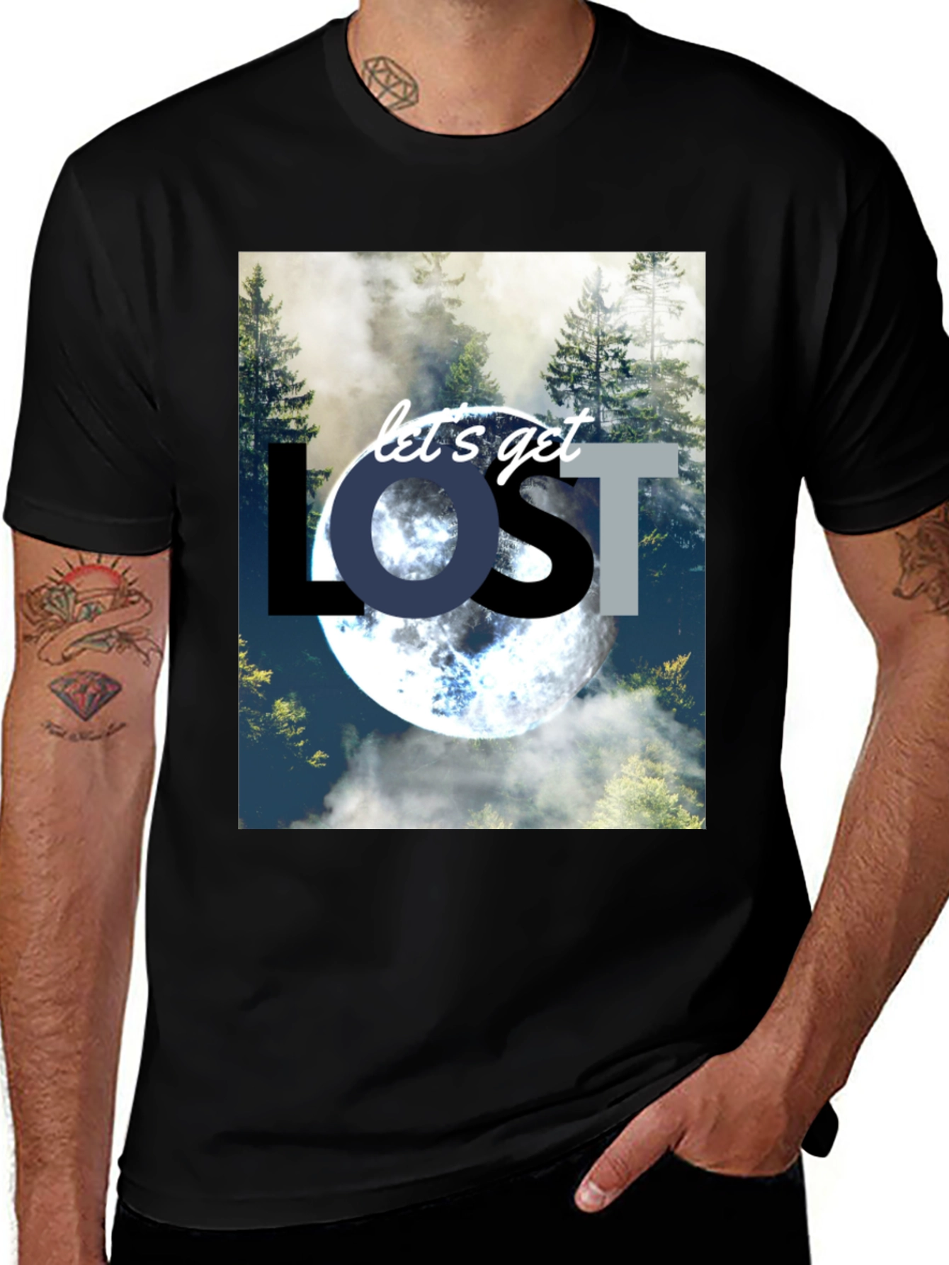 Variant 25 of Let's Get Lost T-Shirt - Nature & Moon Design