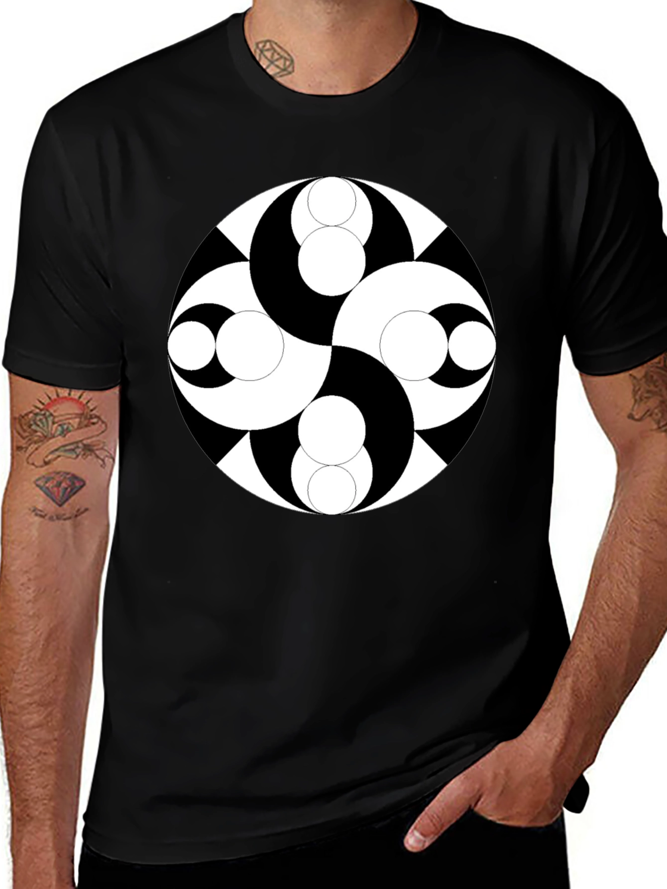 Variant 2 of Yin Yang Black T-Shirt