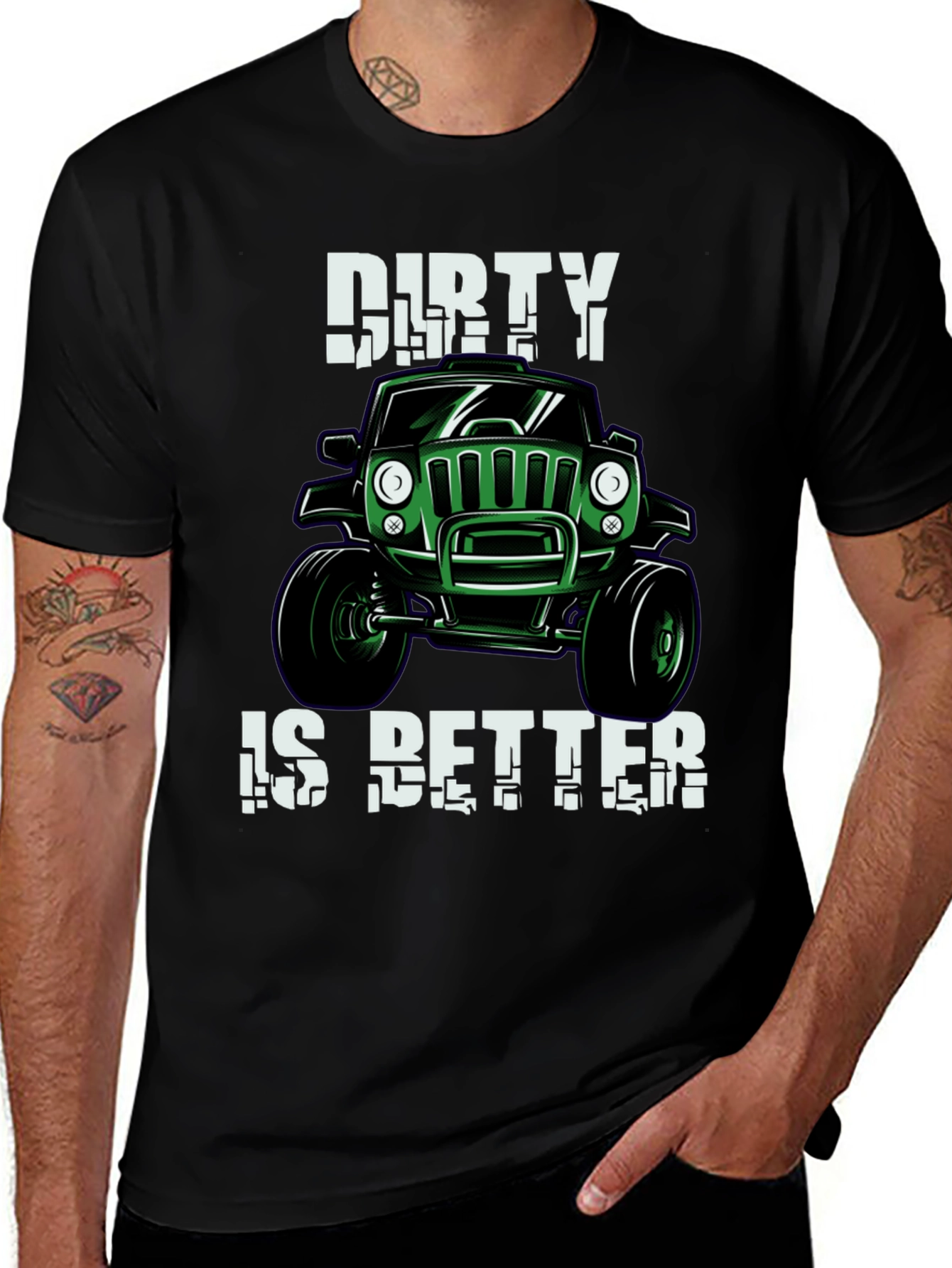 Dirty is Better Green Jeep T-Shirt
