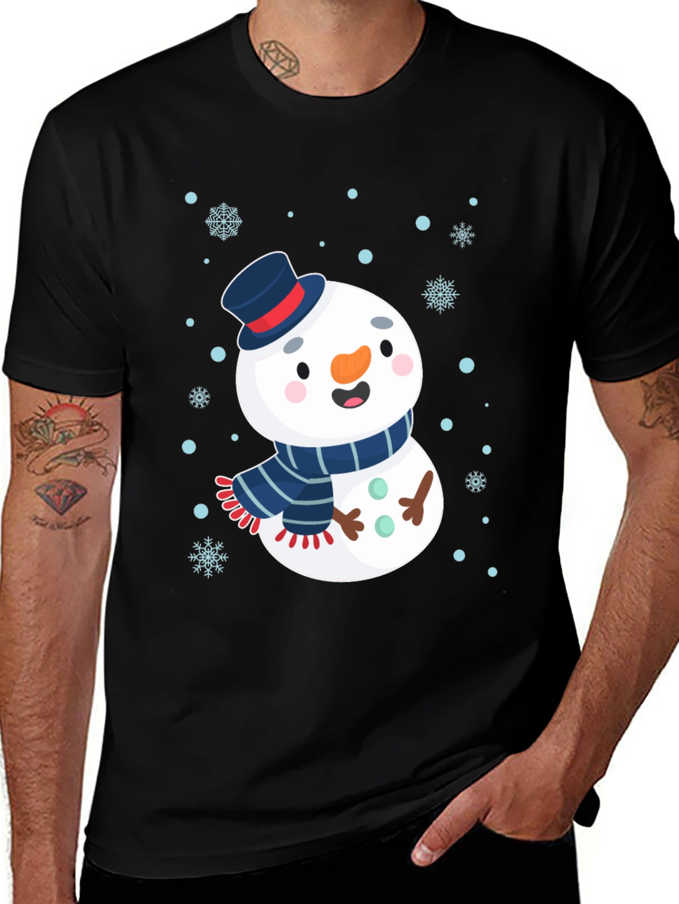 Variant 23 of Snowman Graphic Tee - Festive Winter Holiday Shirt