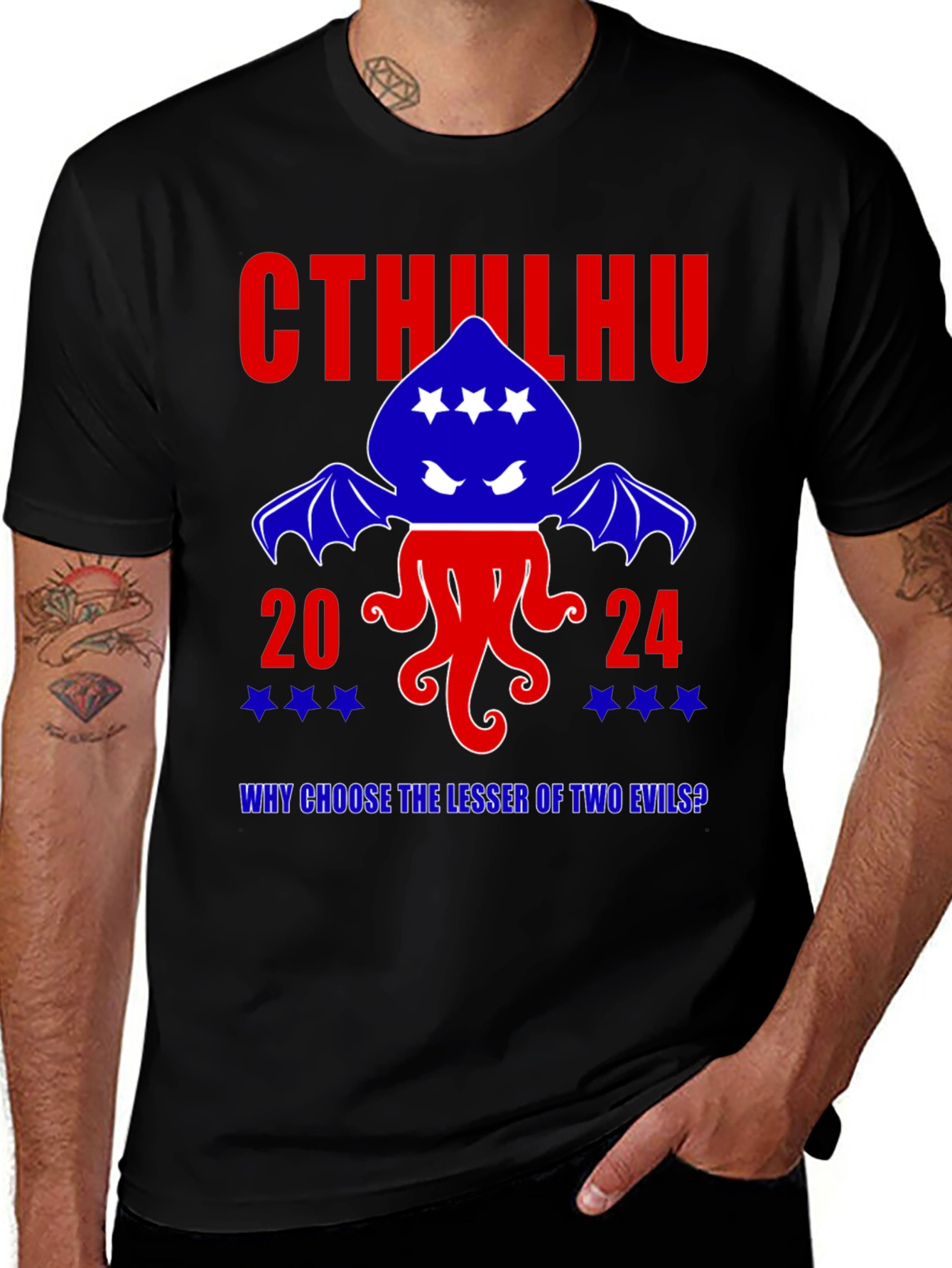 Cthulhu 2024 T-Shirt - Why Choose the Lesser of Two Evils?