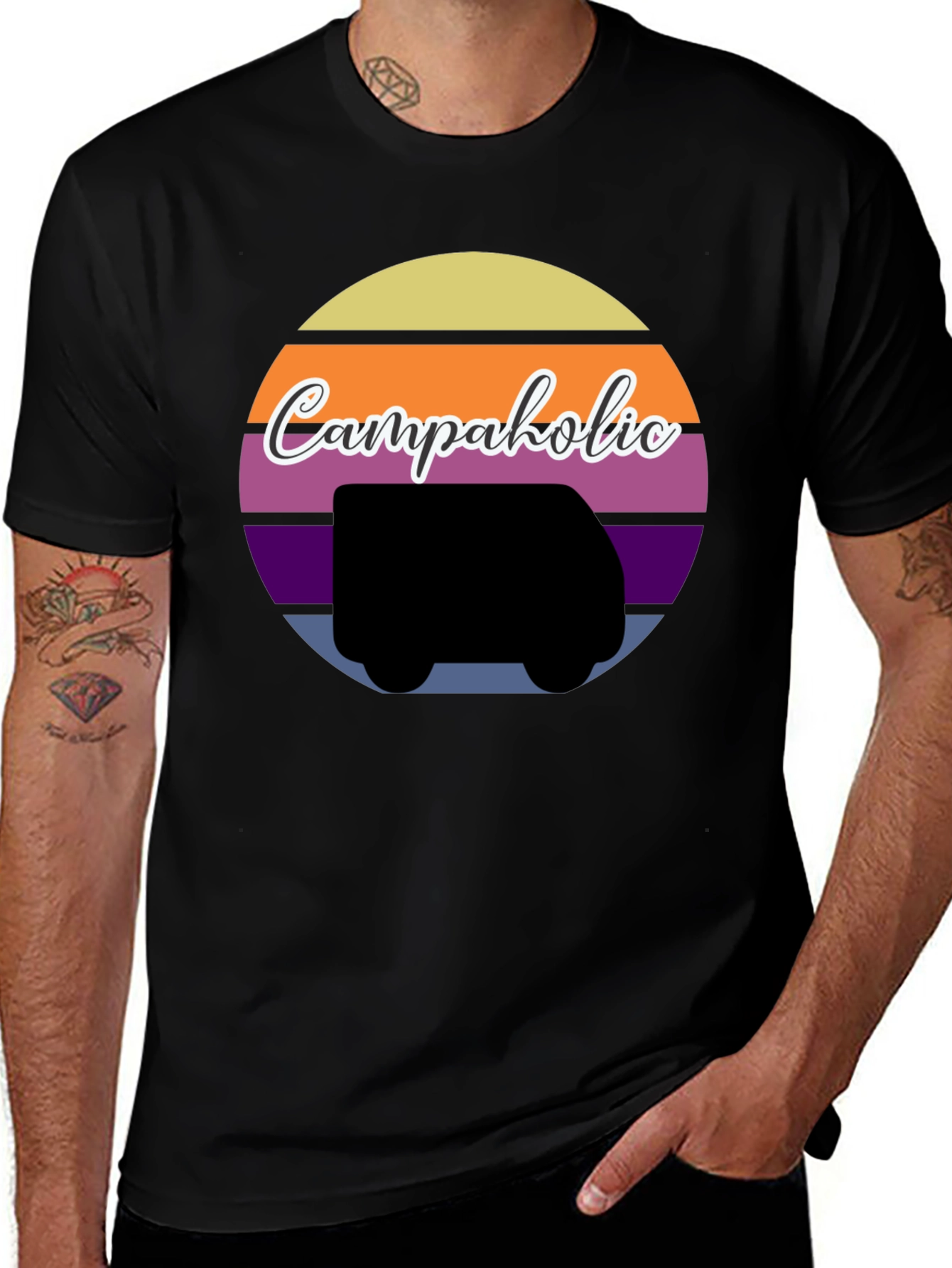 Variant 4 of Campaholic Retro Sunset T-Shirt