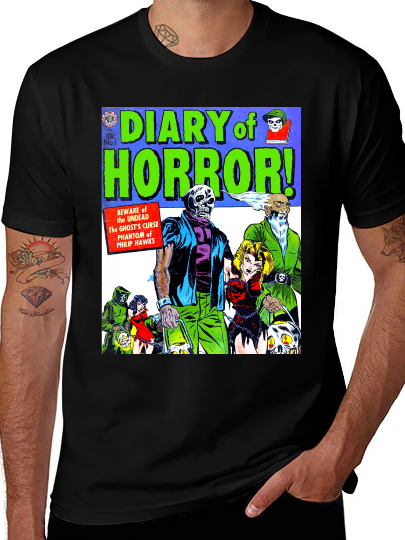 Variant 24 of Diary of Horror Comic Book T-Shirt