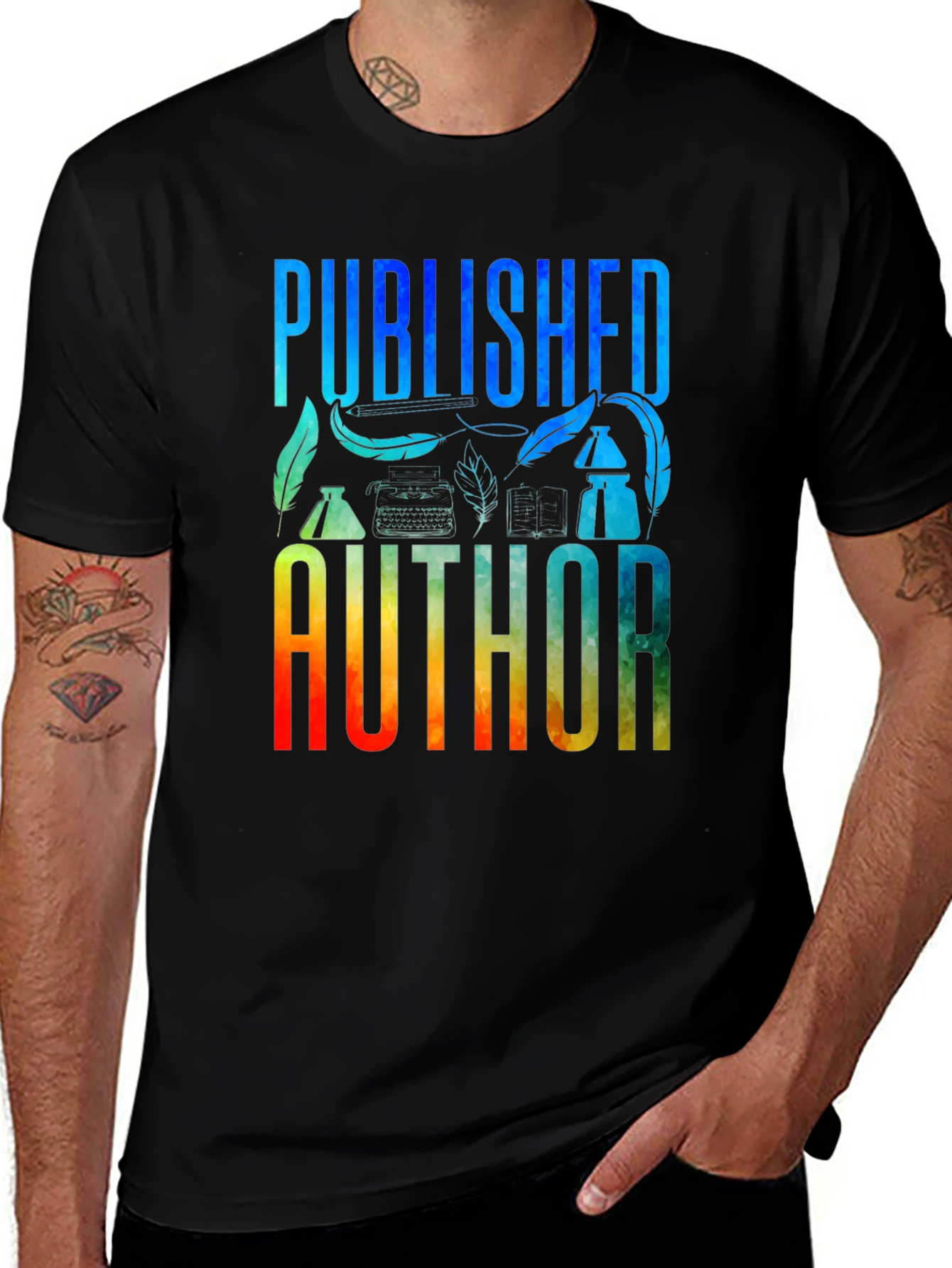 Variant 7 of Published Author Graphic T-Shirt - Black