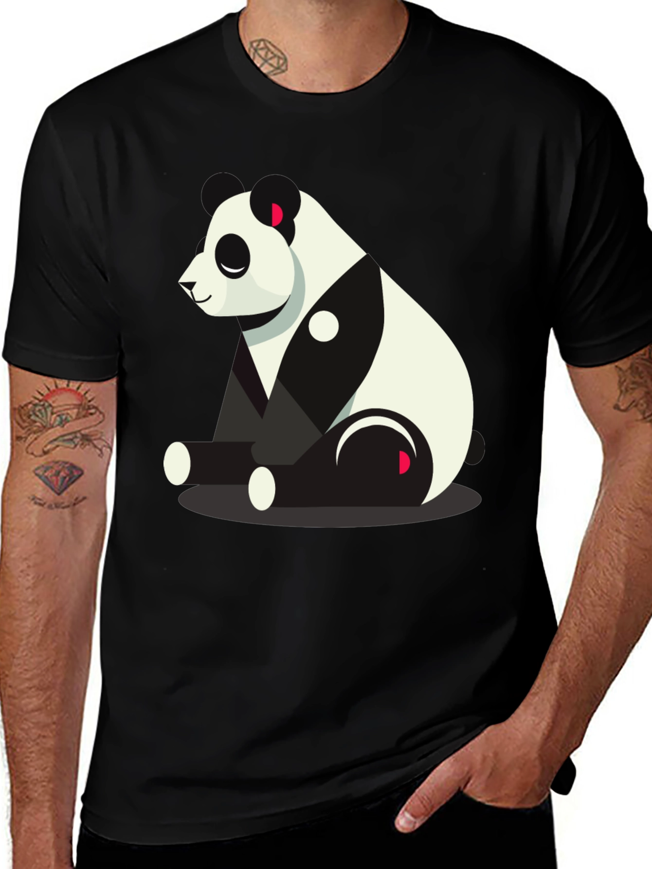 Variant 16 of Cool Panda Graphic Tee - Black