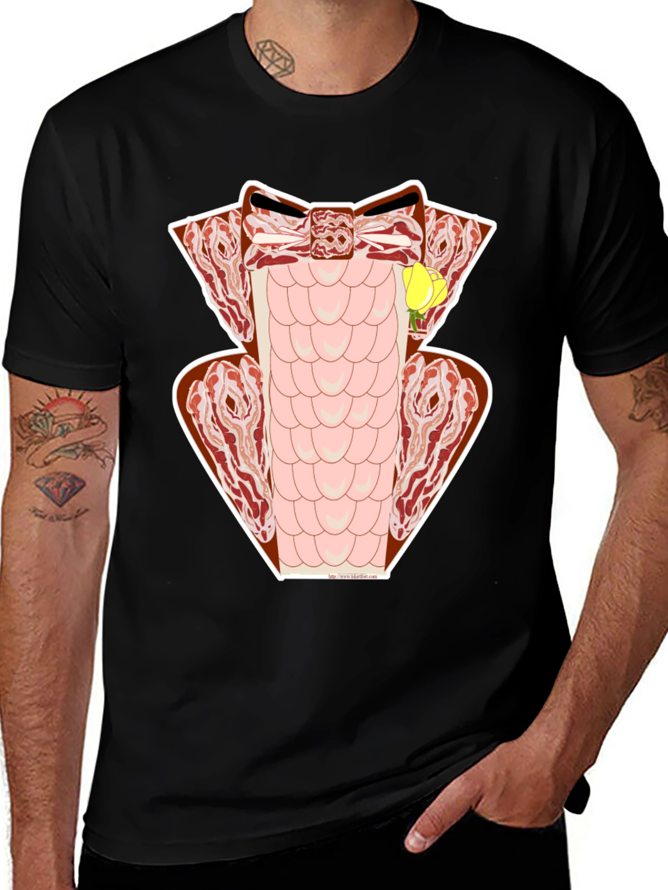 Variant 18 of Bacon Tuxedo T-Shirt - Novelty Meat Formal Wear