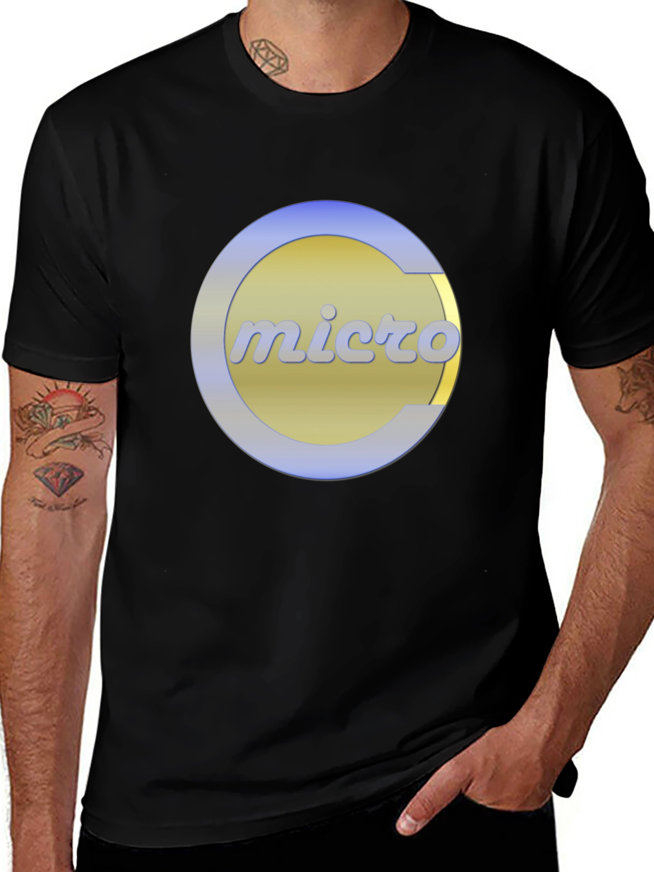 Variant 14 of Retro Micro Logo Black T-Shirt 
