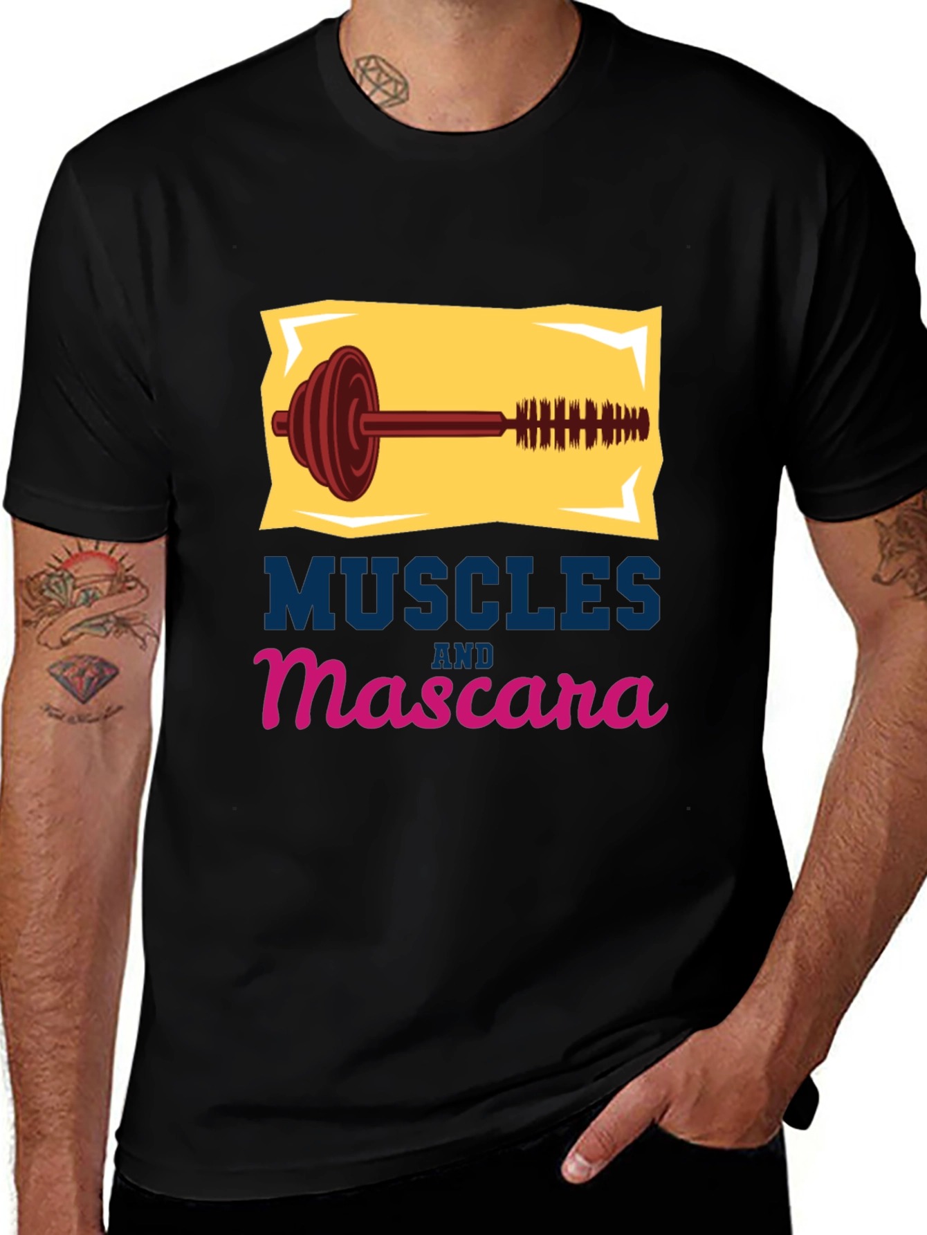 Variant 26 of Muscles and Mascara Graphic Tee - Fitness Fashion