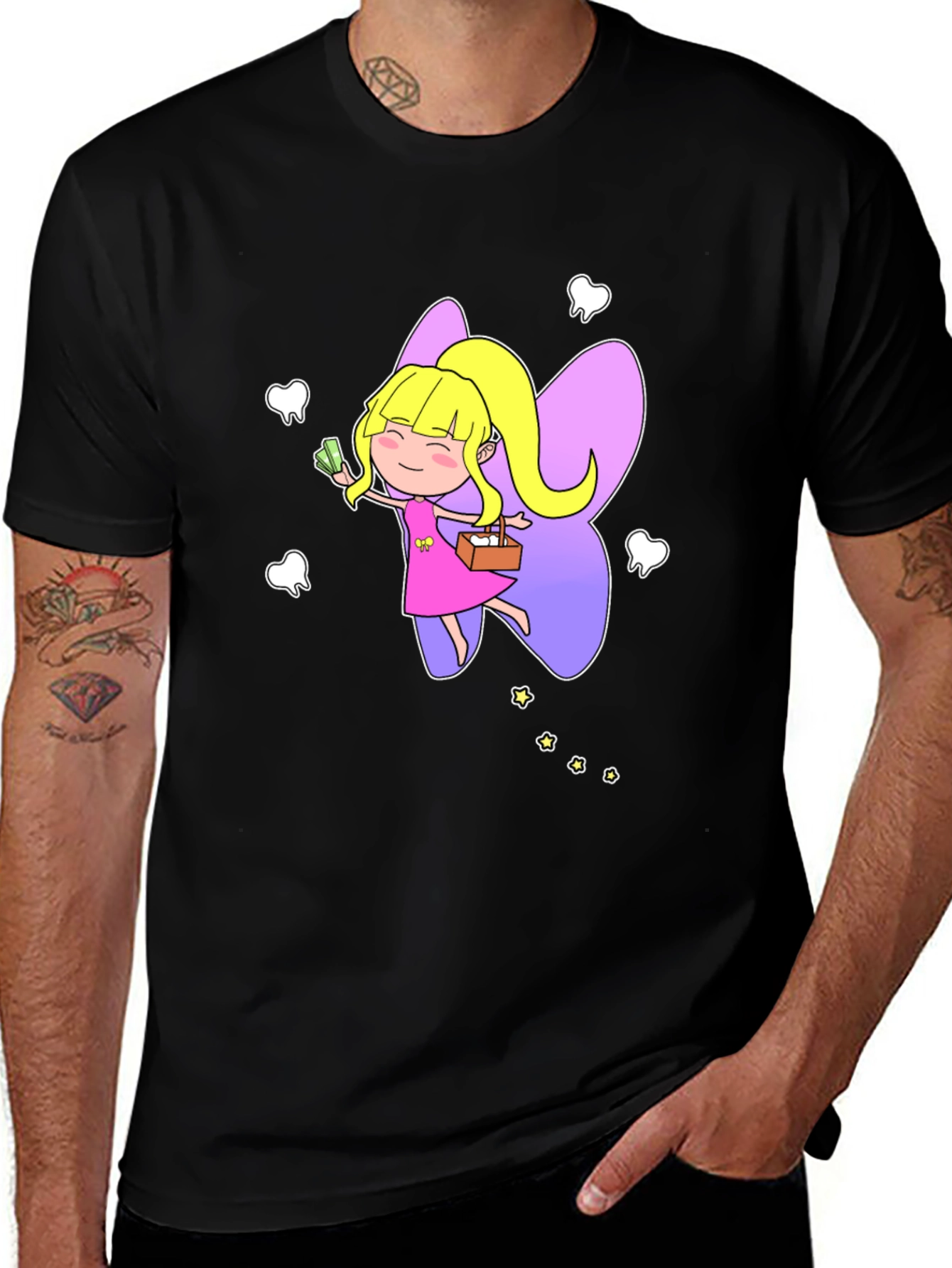 Tooth Fairy Graphic T-Shirt - Black Cotton Tee
