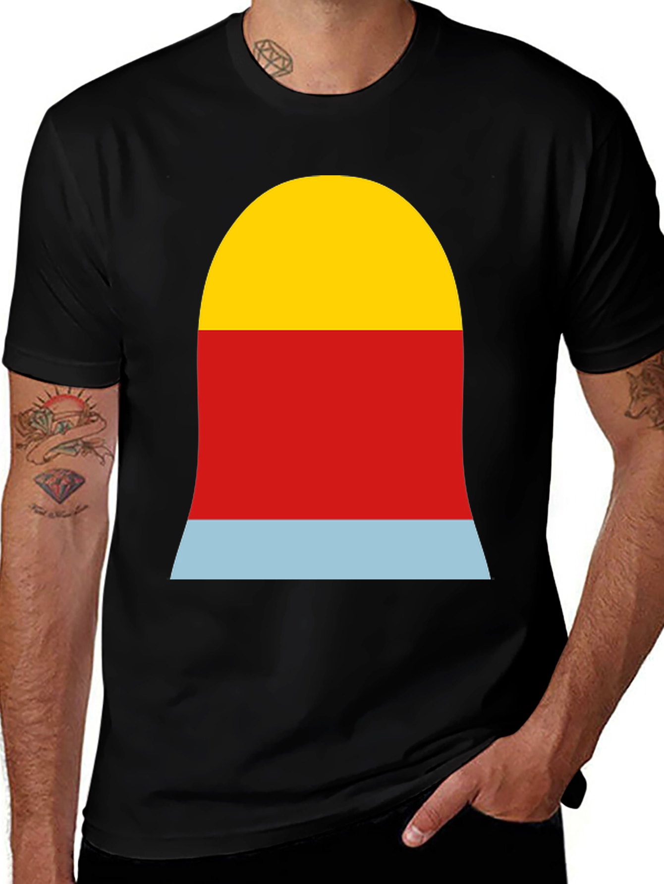 Variant 10 of Color Block Graphic Tee - Modern Casual Style