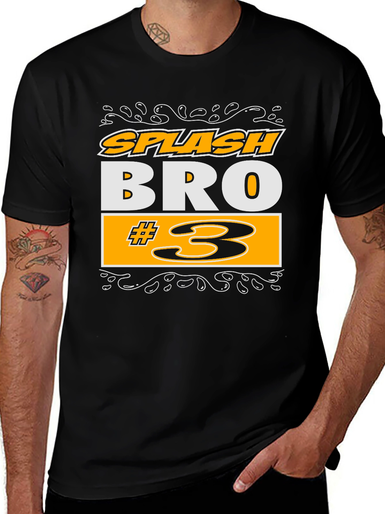 Variant 9 of Splash Bro #3 Black Graphic T-Shirt