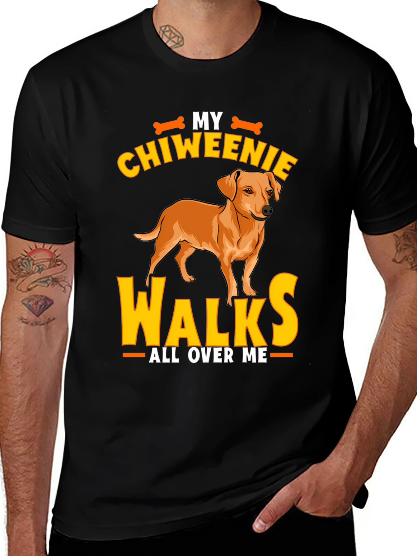 Variant 6 of Chiweenie Walks All Over Me T-Shirt