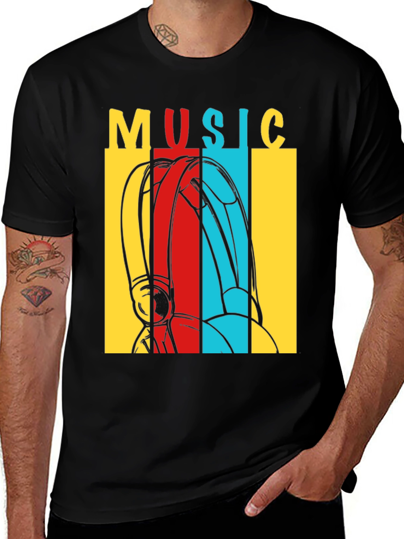 Variant 19 of Music Headphones Graphic Print Men's T-Shirt