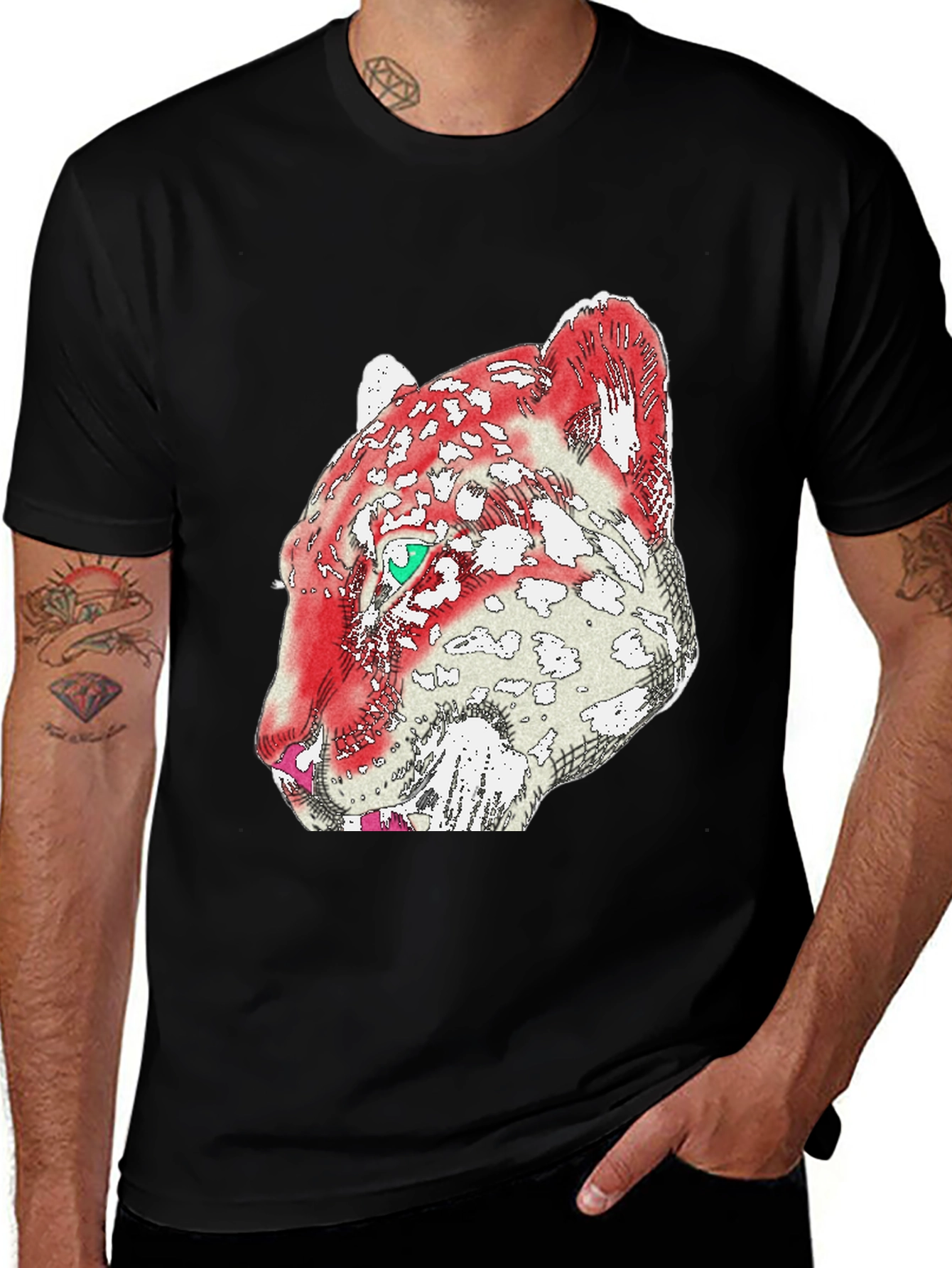 Variant 3 of Bold Graphic Tee: Red Leopard Print T-Shirt