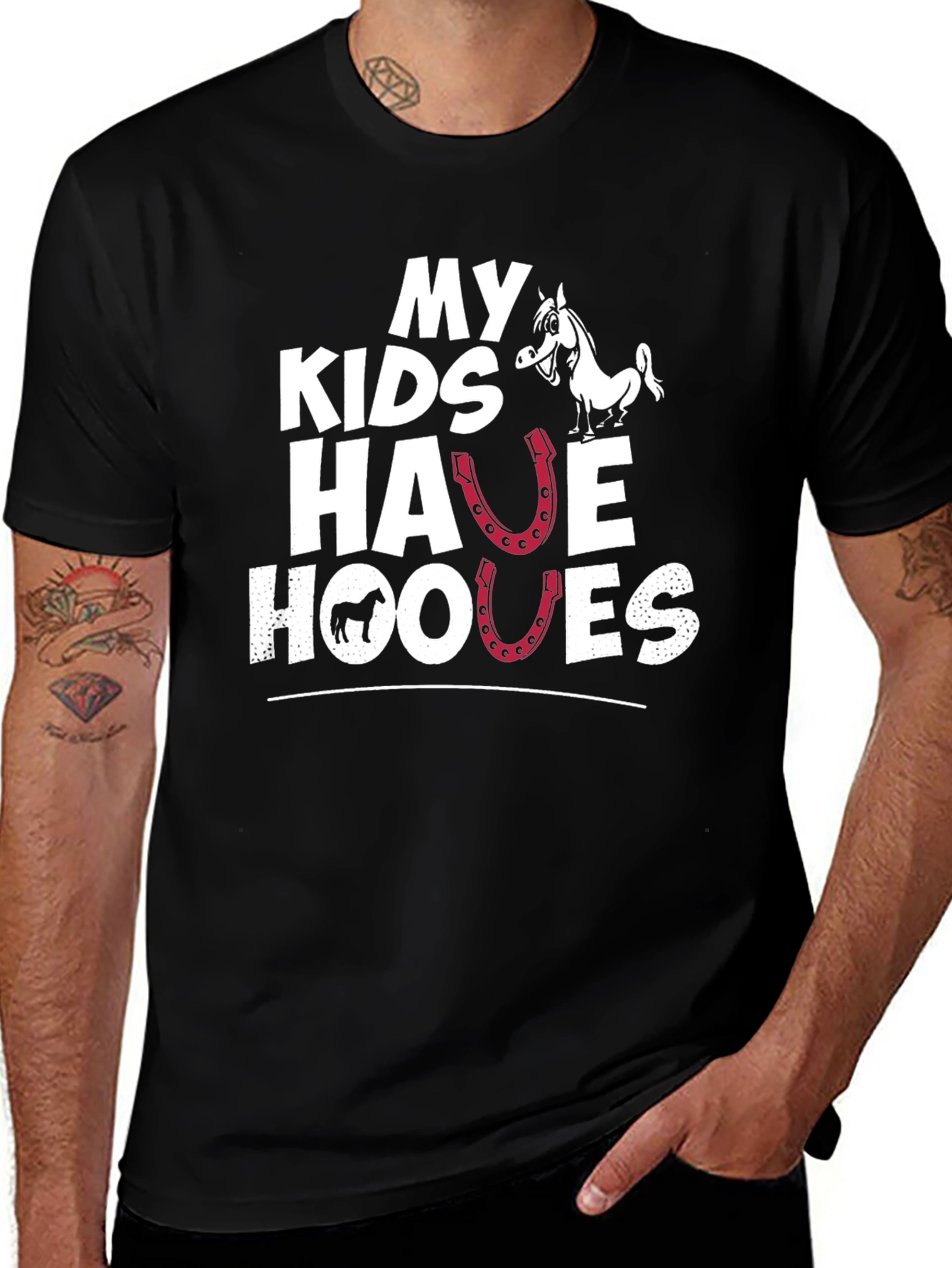 Variant 29 of My Kids Have Hooves Graphic Tee - Horse Lover's Gift