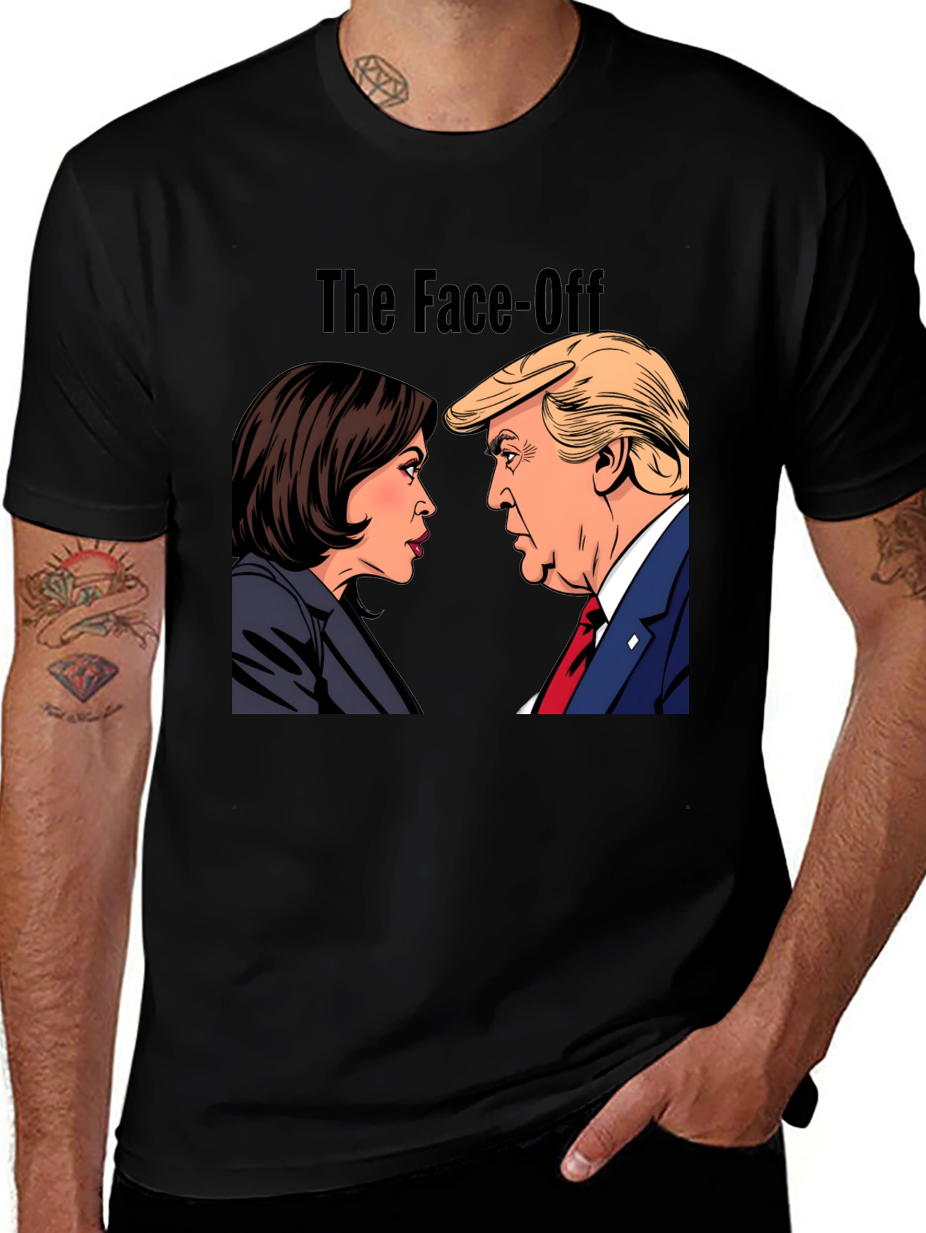 Variant 28 of The Face-Off T-Shirt - Political Humor Tee