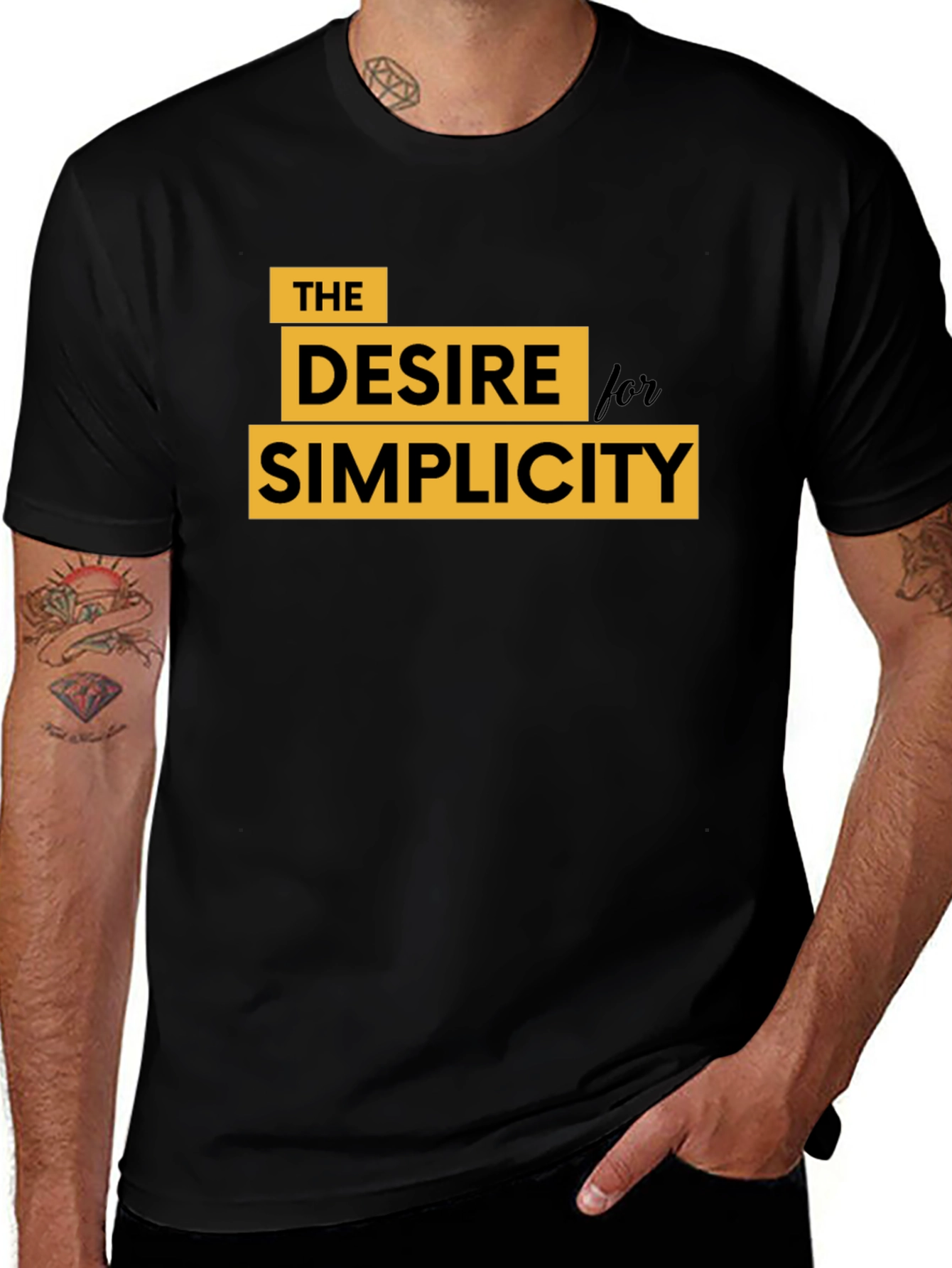 Variant 26 of Desire for Simplicity Graphic Tee - Black