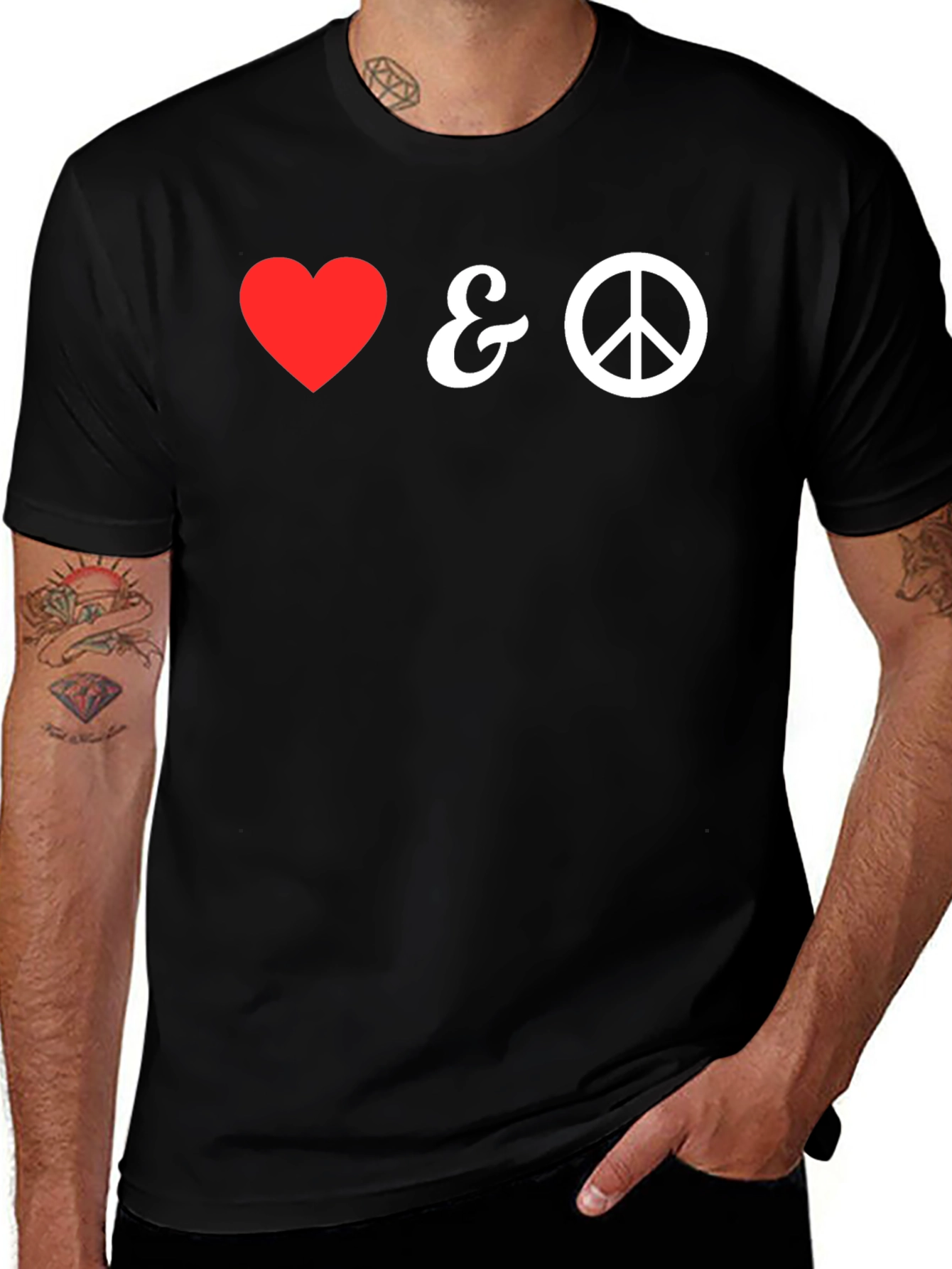 Variant 28 of Love & Peace Black T-Shirt