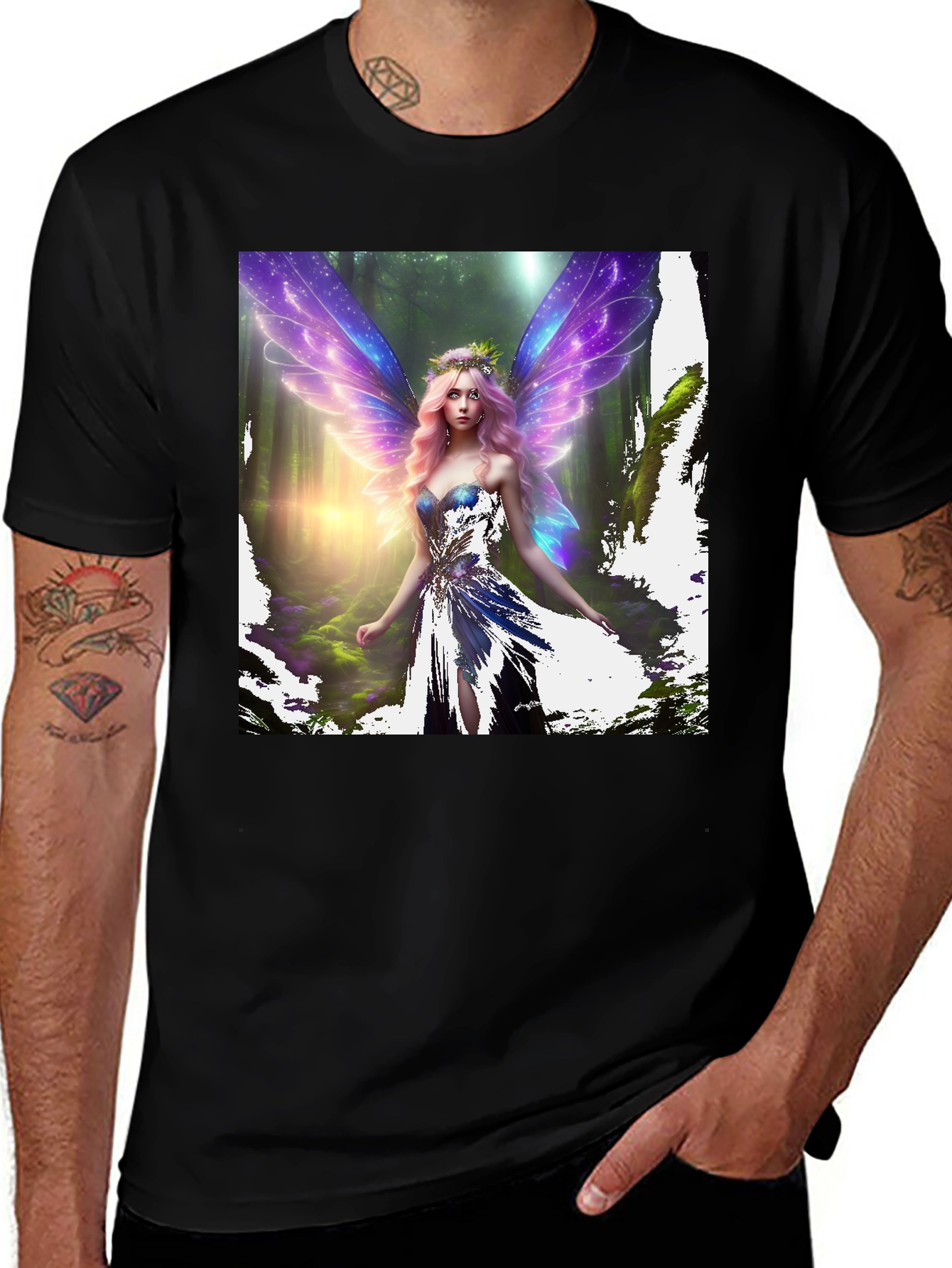 Variant 23 of Fantasy Fairy T-Shirt - Magical Forest Design
