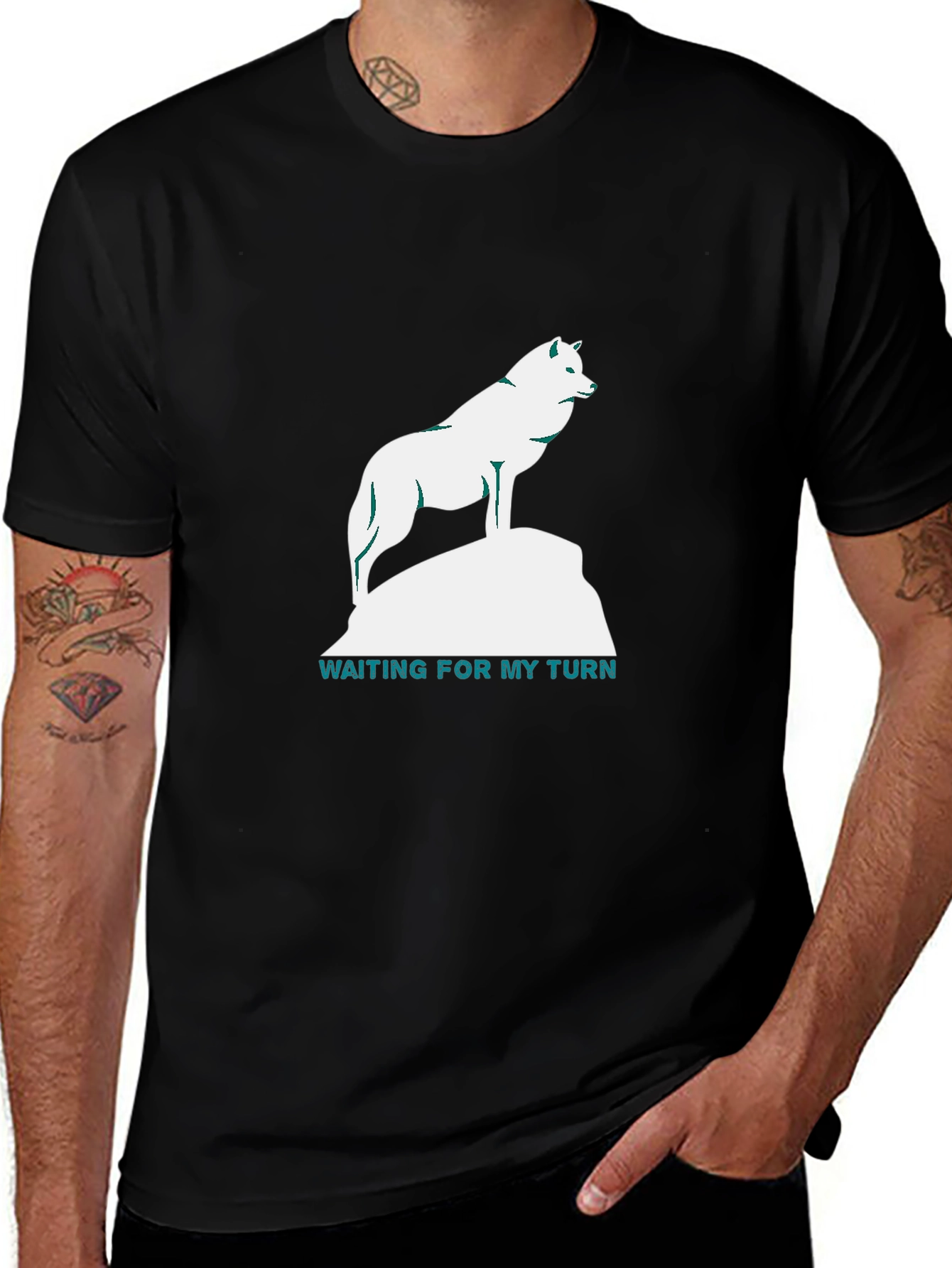 Variant 17 of Wolf Graphic T-Shirt - Waiting For My Turn
