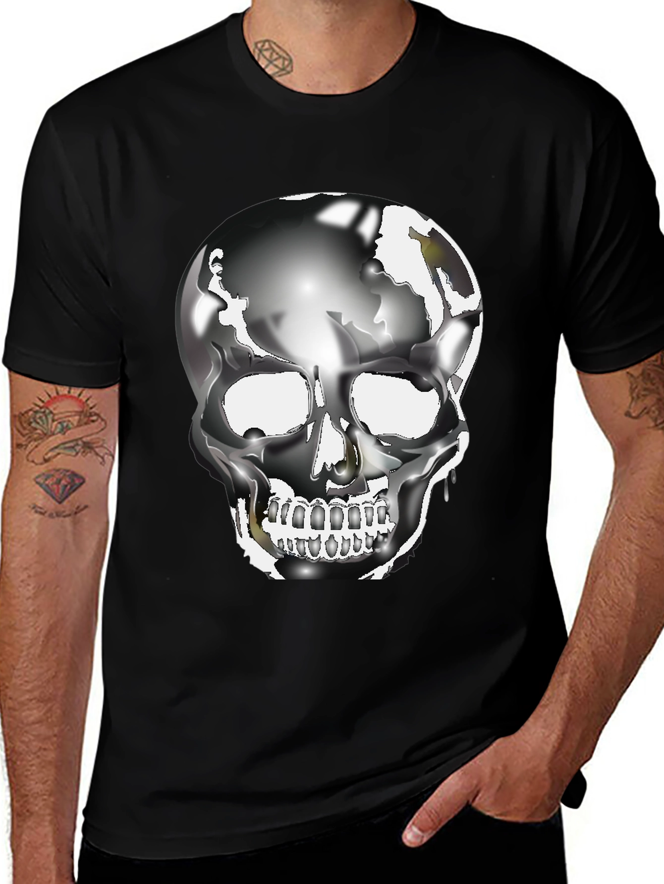 Variant 15 of Skull Graphic Black T-Shirt